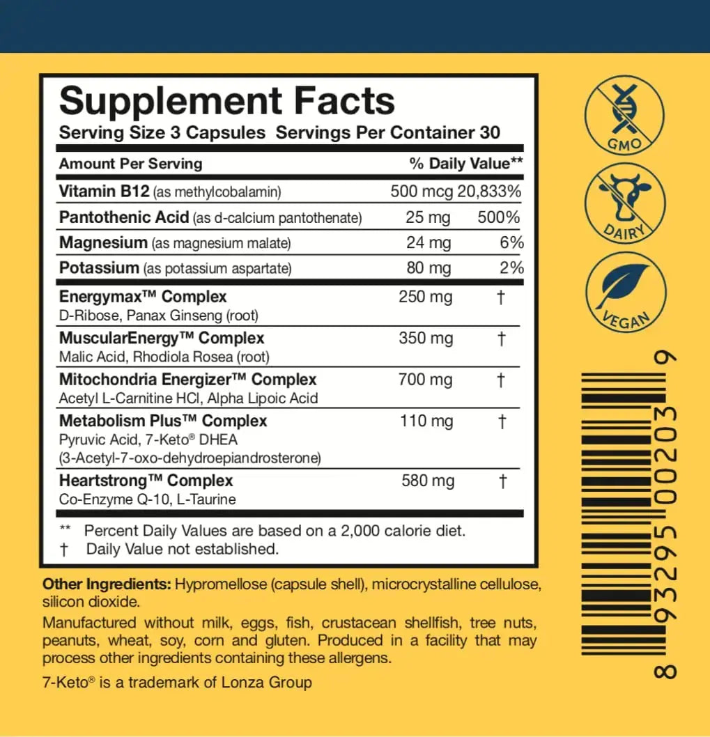 Researched Nutritionals Mens & Womens Vitamins - Optimized Energy Duo - Adrenal Support & Mitochondrial Supplements Researched Nutritionals Au supplements