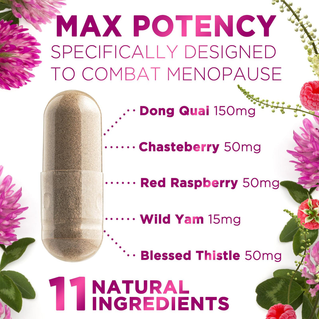 Menopause Supplements for Women - Complete Menopause Relief with Dong Quai & Black Cohosh - For Natural, Mild Hot Flash & Night Sweats - Hormone, Energy & Balance Support, Bottled in USA - 60 Capsules Nature's Nutrition Au supplements