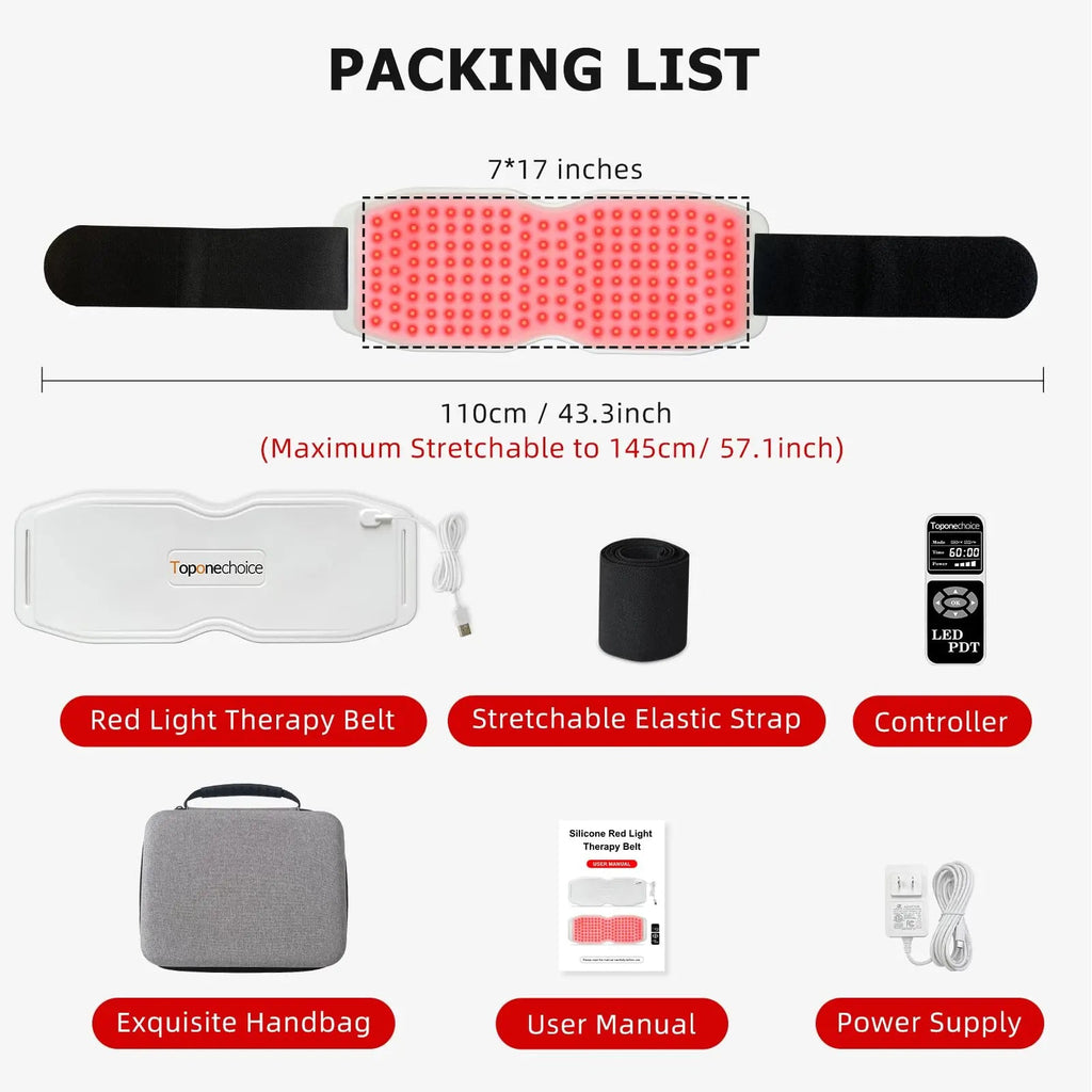 Toponechoice Red Light Therapy Belt, 450pcs 660nm 850nm 940nm, Infrared Light Therapy Toponechoice Au supplements