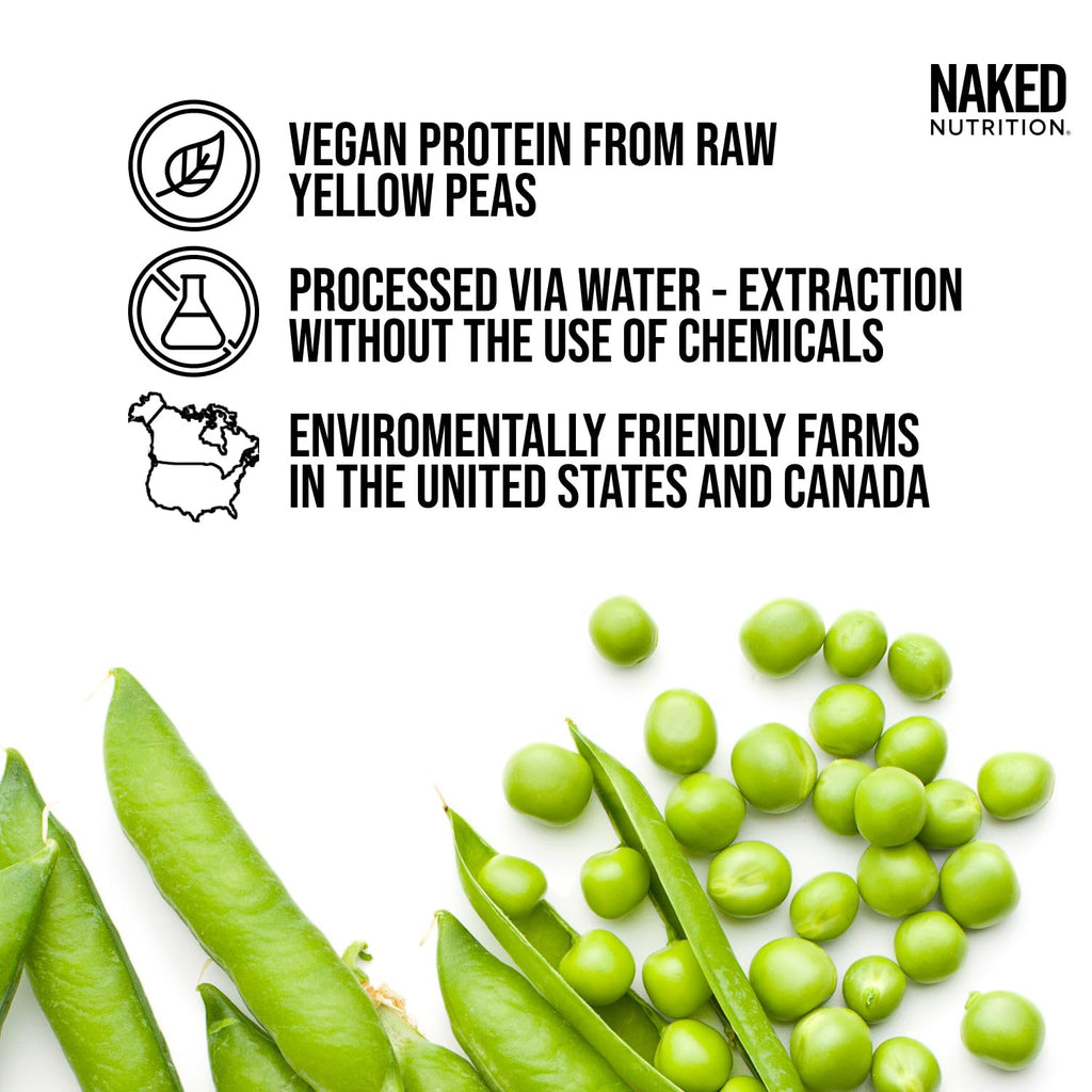 NAKED Pea - 5LB 100% Pea Protein Powder from North American Farms - Unflavored Vegan Pea Protein Isolate - NSF Certified, Plant Protein Powder, Easy to Digest - 76 Servings