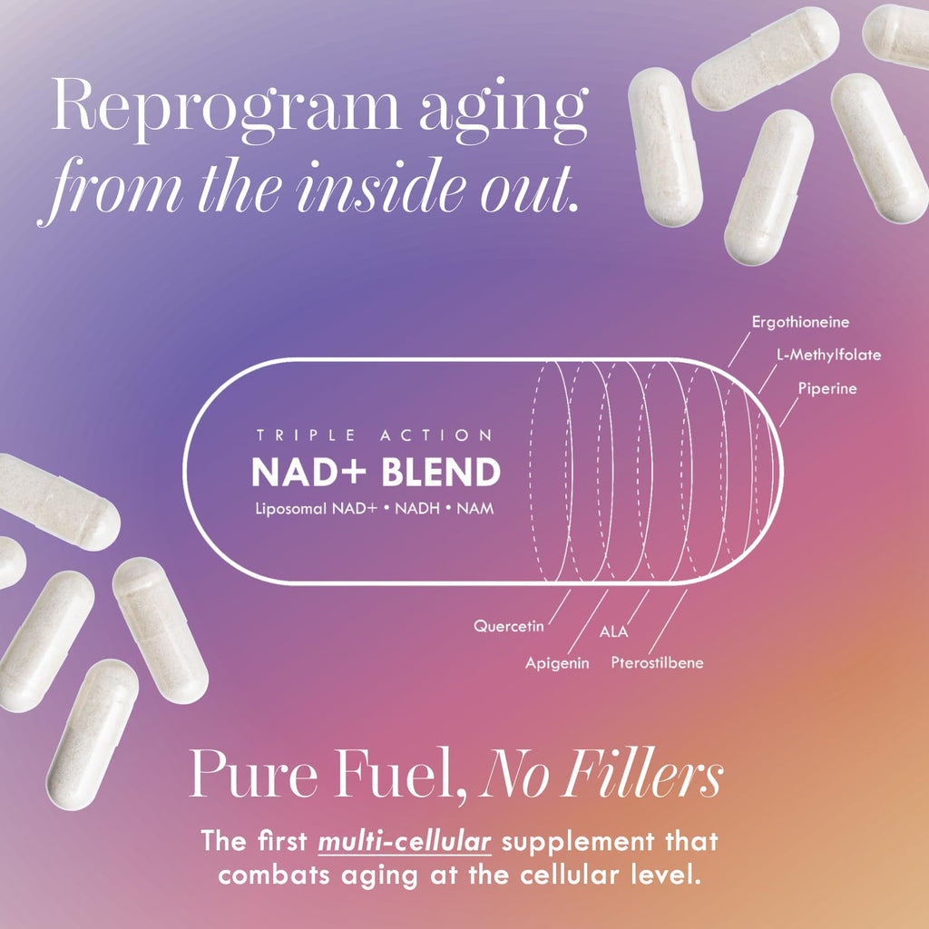 Cell Theory NAD+ Supplement – Triple Action Liposomal NAD+ & NADH Formula for Cellular Energy, Mitochondrial Support, and Longevity, Developed by Dr. Halland, 60 Capsules (30-Day Supply) Cell Theory Au supplements
