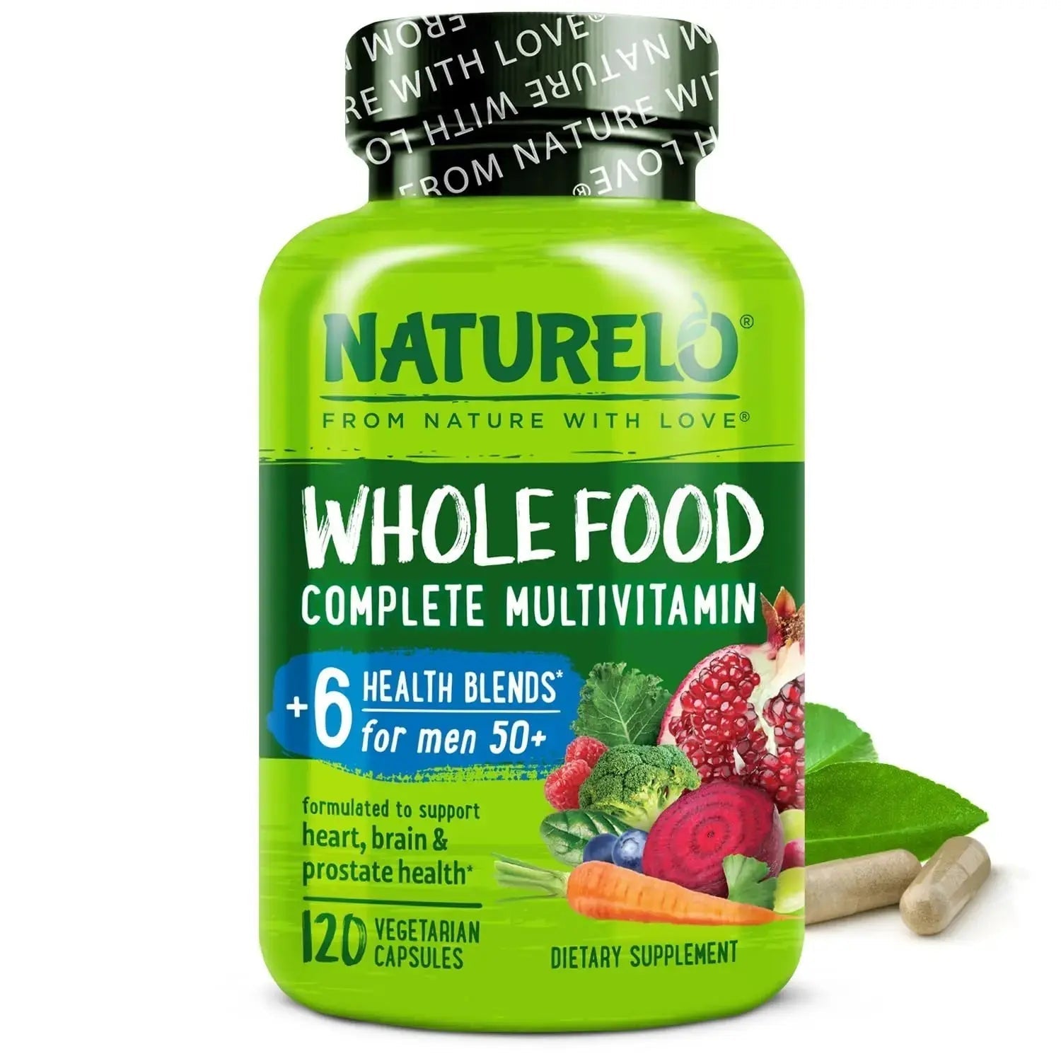 NATURELO Whole Food Multivitamin for Men 50+ - with Vitamins, Minerals, Organic Herbal Extracts - Vegan Vegetarian NATURELO Au supplements