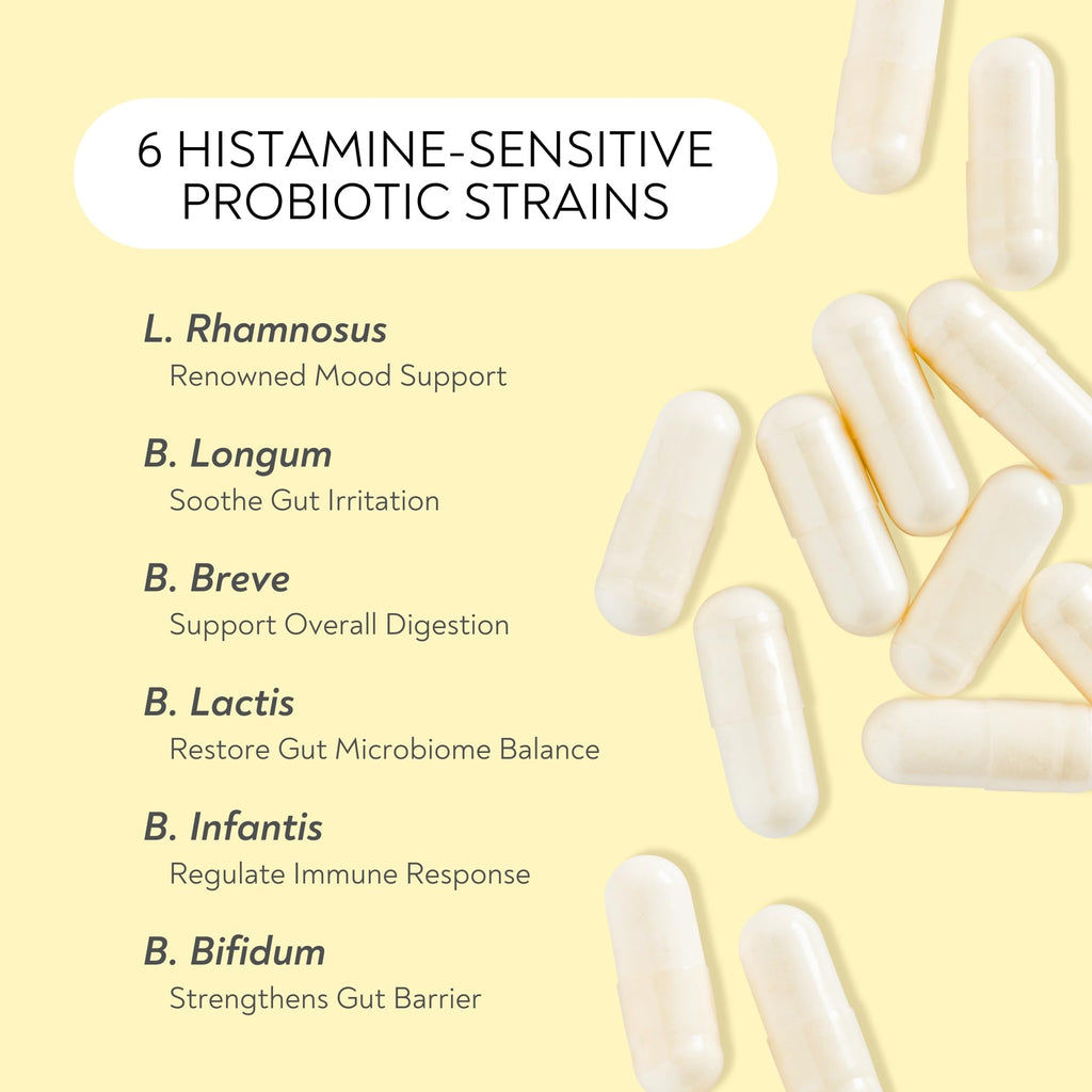 Probiotics - Mood Super Strains Probiotic - Naturally Supports Digestion & Mood - Histamine-Free Probiotics w/ L Rhamnosus GG, Shelf Stable Probiotic Supplement, 60 Day Supply, Non-GMO, VEGAN Lifted Naturals Au supplements