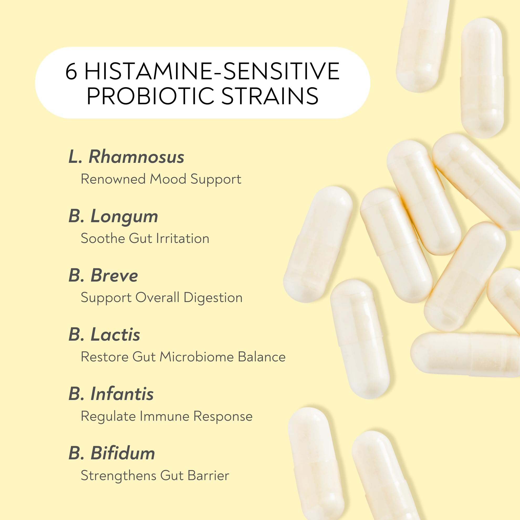 Probiotics - Mood Super Strains Probiotic - Naturally Supports Digestion & Mood - Histamine-Free Probiotics w/ L Rhamnosus GG, Shelf Stable Probiotic Supplement, 60 Day Supply, Non-GMO, VEGAN Lifted Naturals Au supplements