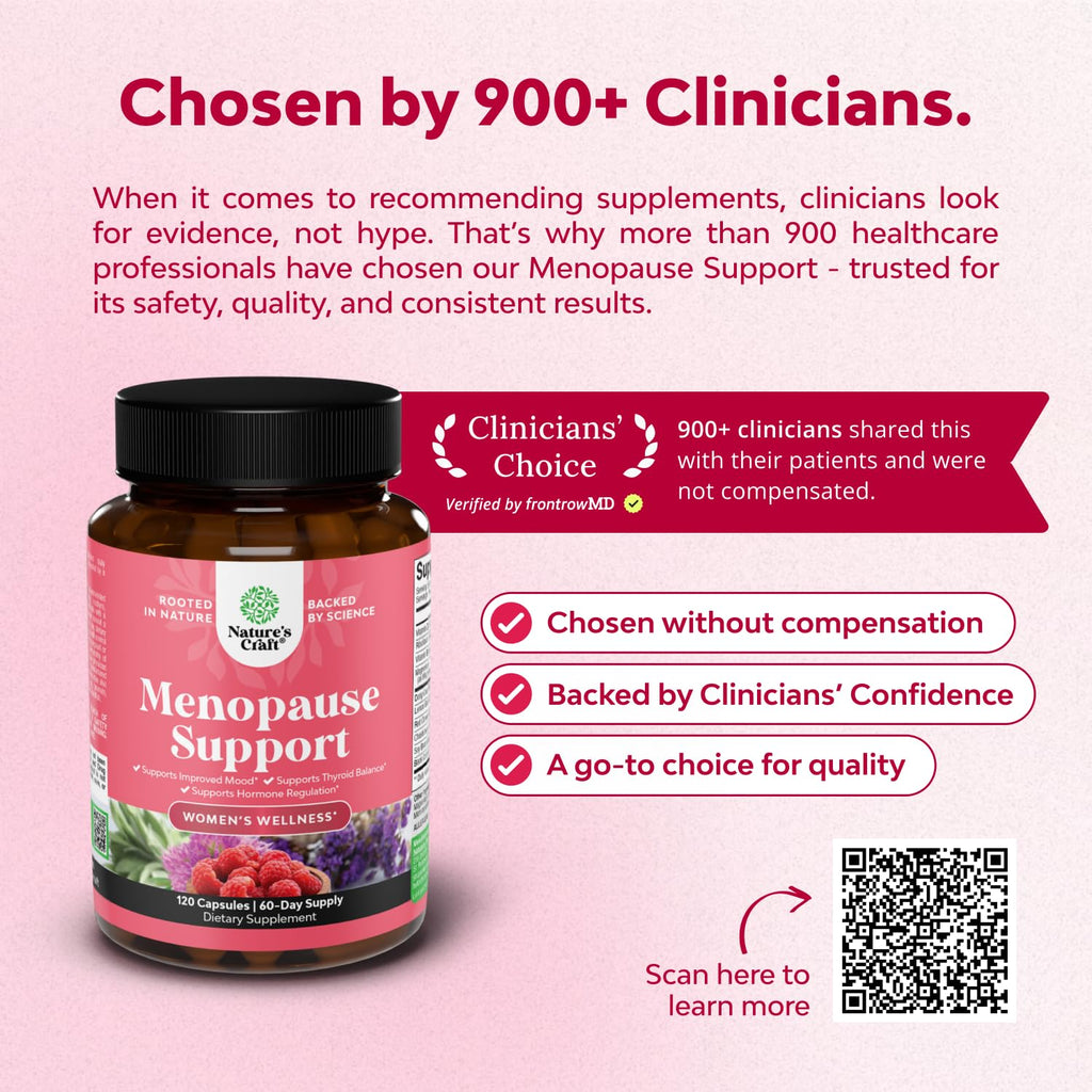 Natures Craft Complete Herbal Menopause Supplement for Women - Female Hormone Balance Capsules for Night Sweats Hot Flashes & Mood Swings with Dong Quai