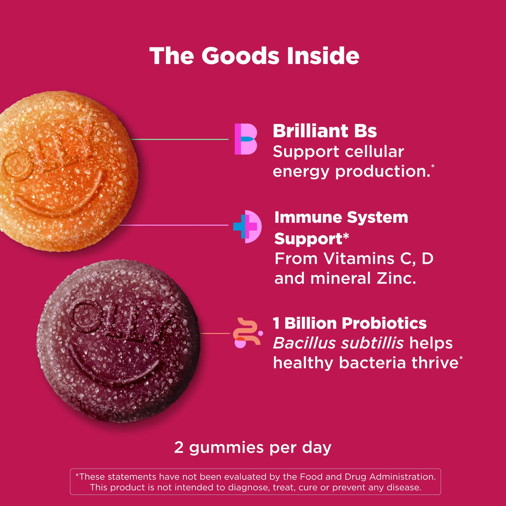 OLLY Multi + Probiotic Adult Multivitamin Gummy, 1 Billion CFUs, Digestive and Immune Support Chewable Supplement, Tropical Twist, 35 Day Supply - 70 Count OLLY Au supplements
