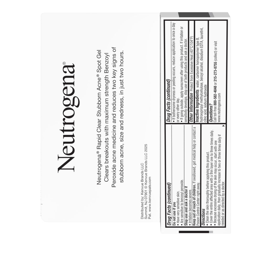 Neutrogena Rapid Clear Stubborn Acne Spot Treatment Gel, Maximum Strength 10% Benzoyl Per-oxide