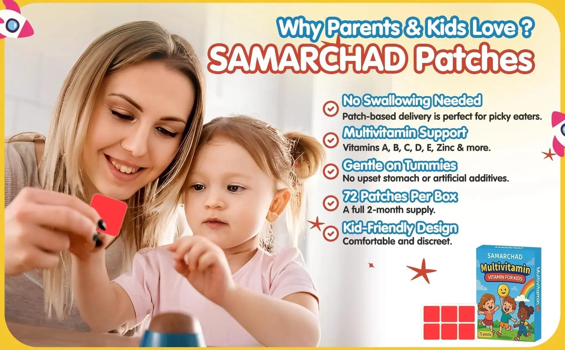 SAMARCHAD Kids Multivitamin Patches Daily Vitamin Patch for Children Natural, Sugar-Free No Swallowing Immune & Growth Support SAMARCHAD Au supplements