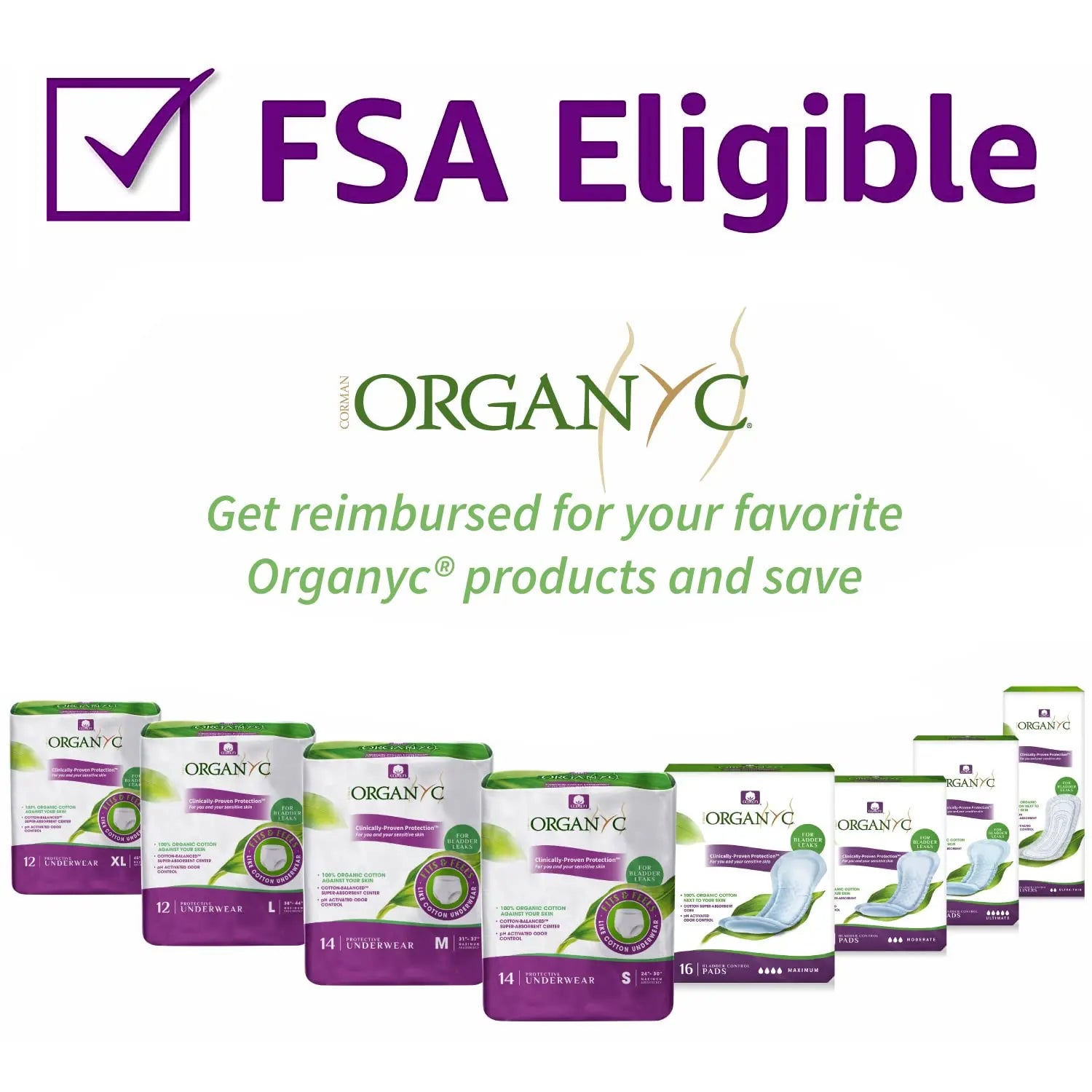 Organyc 100% Organic Cotton Light Incontinence Liners for Bladder Leakage Control Organyc Au supplements