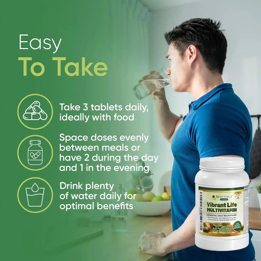 BioSource Labs Vibrant Life Multivitamin with Probiotics, Digestive Enzymes & B-Complex – Over 45 Fruits and Veggies BioSource Labs Au supplements