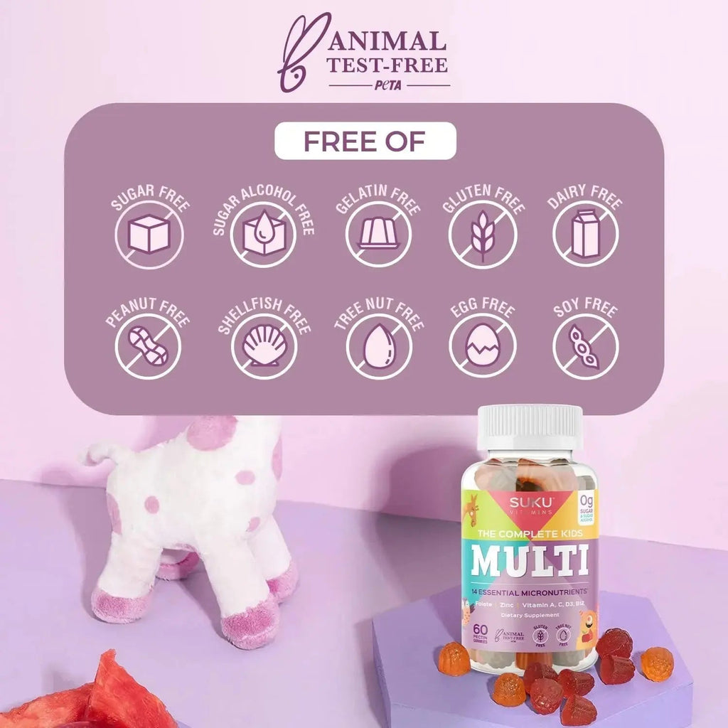 SUKU The Complete Kids Multivitamin Gummies – Vitamins A, C, D, E, B6, B12, Folate & Zinc – Immune Support SUKU Au supplements