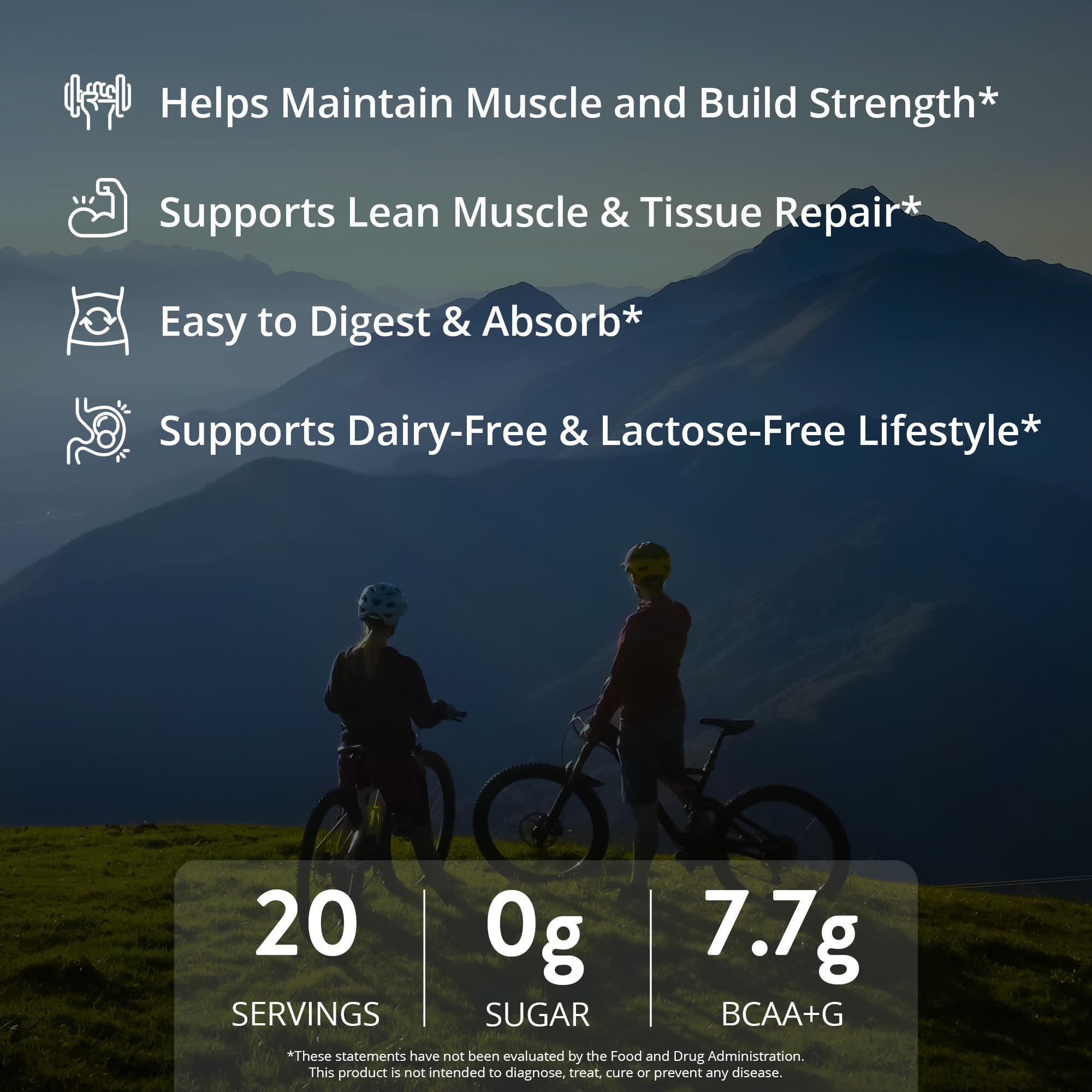 MRM Nutrition Egg White Protein - Sugar Free Vanilla Flavored Powder, 23g Fat-Free Protein with Digestive Enzymes, Free of Dairy, Gluten, and Soy, High Biological Value - 20 Servings