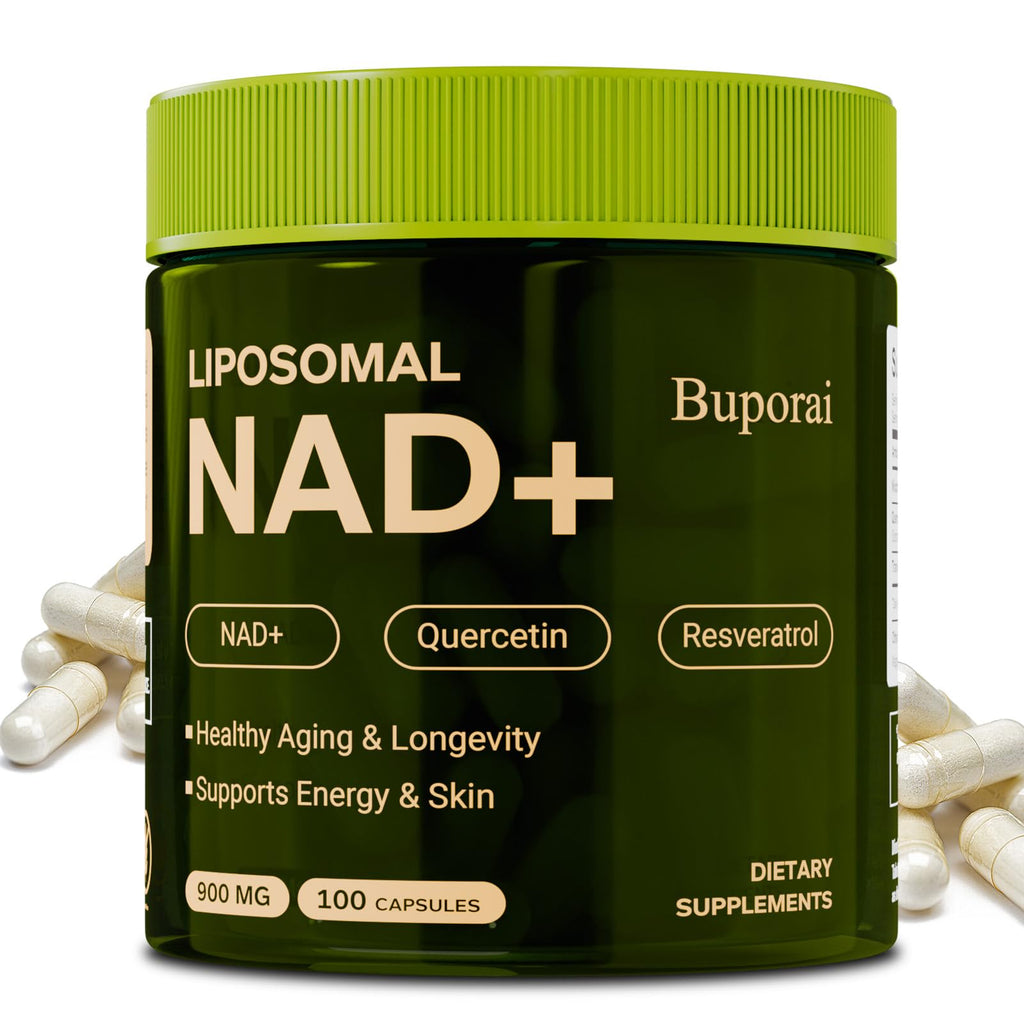Buporai NAD Supplement 900mg with Resveratrol & Quercetin, NAD Supplement for Anti-Aging, Cellular Energy & Repair-100 Capsules Buporai Au supplements