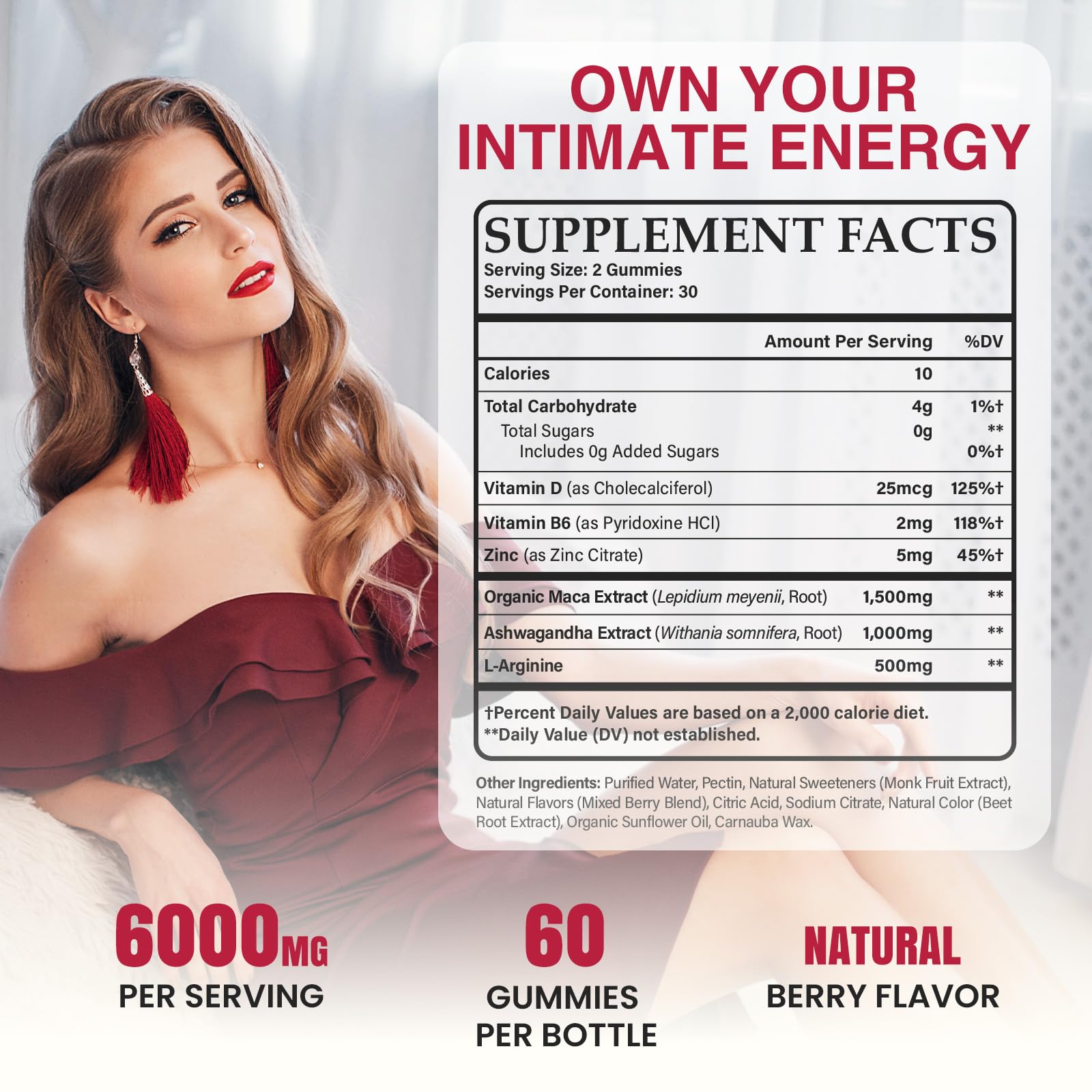 Libido Booster for Women with 1500mg Maca & 1000mg Ashwagandha, Vitamin D & B6, for Energy, Mood - Strongest Female Libido Booster + Hormone Balance for Women Cortisol Reducer | 0 Sugar, 60 Gummies Hewvrix Au supplements