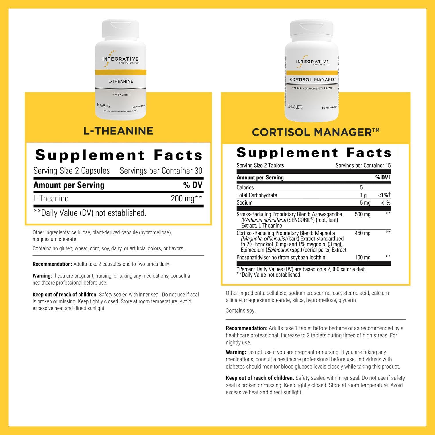 Integrative Therapeutics Cortisol Manager & L-Theanine Integrative Therapeutics Au supplements