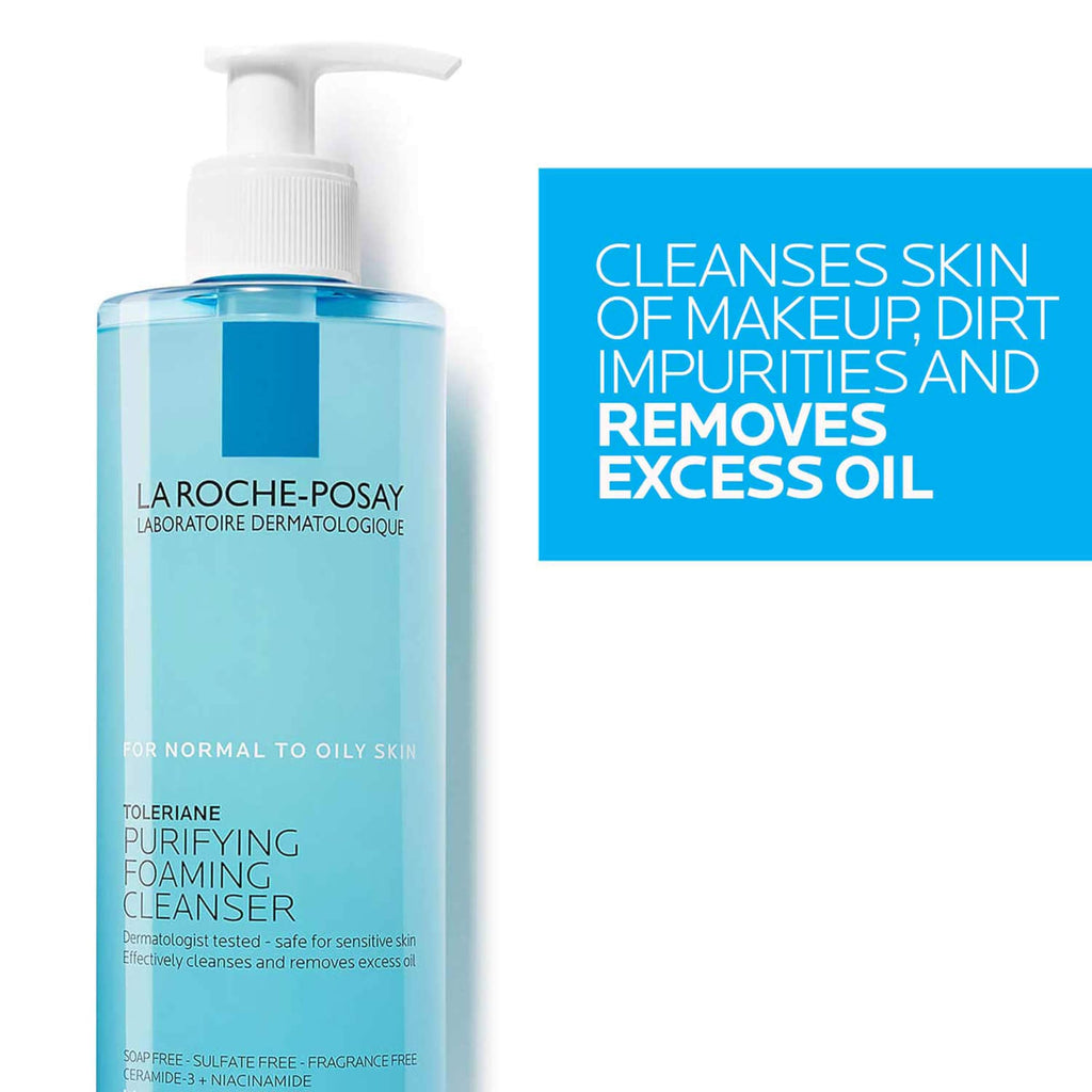 La Roche-Posay Toleriane Purifying Foaming Facial Cleanser, Oil Free Face Wash for Women & Men with Niacinamide + Ceramides