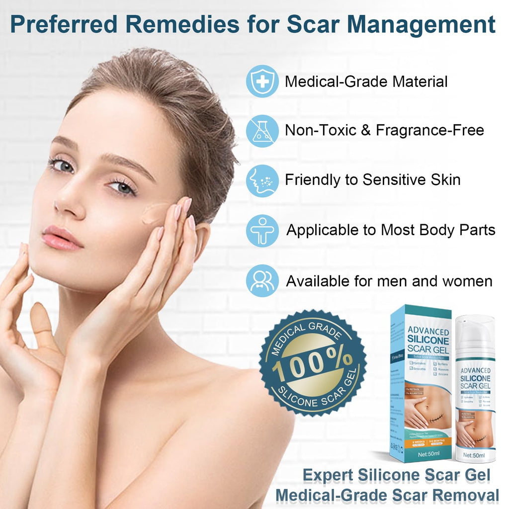 Mitgary Advanced Scar Gel, Silicone Scar Gel, Treats Old and New Scars, Reduces the Appearance of Scars from, Body, Face, Stretch Marks