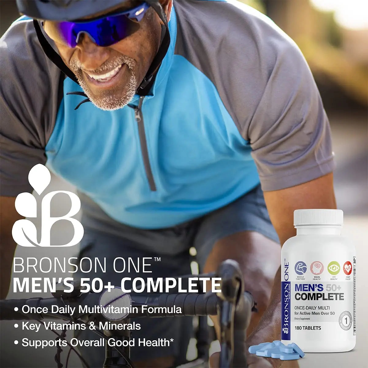 Bronson ONE Daily Mens 50+ Complete Multivitamin Multimineral, 180 Tablets Bronson Au supplements