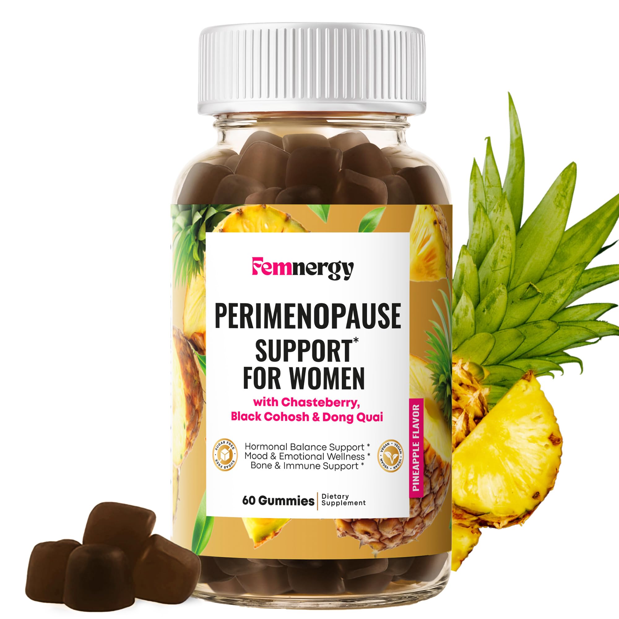 Femnergy Perimenopause Support Gummies for Women - Menopause Relief Estrogen & Hormone Balance Supplement with Black Cohosh Chasteberry Vitamins D3 B6 for Hot Flashes Night Sweats & Mood Swings Femnergy Au supplements