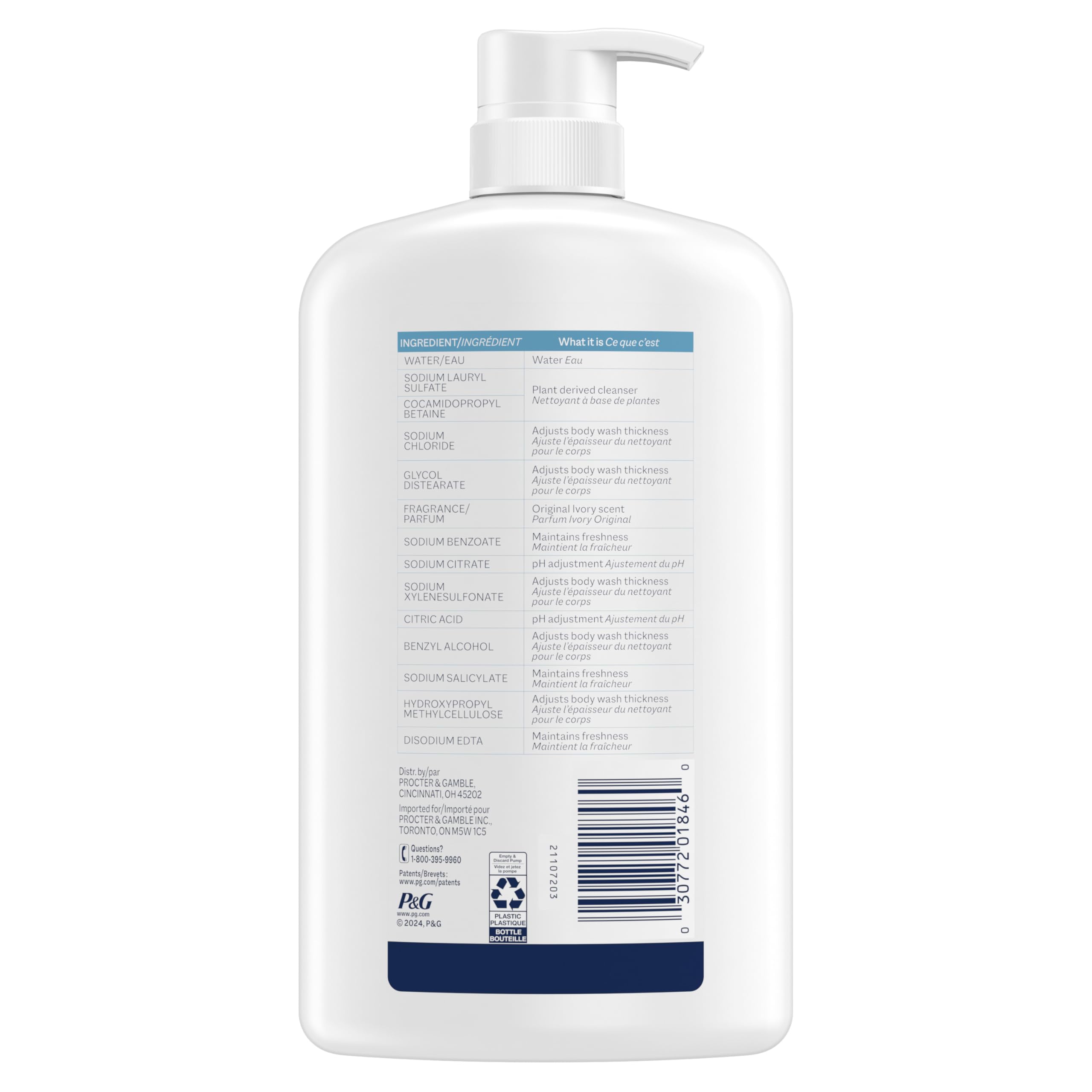 Ivory Body Wash, Designed for the Whole Family, Gentle Formula, Free of Dyes Heavy Perfumes Parabens Phthalates & Silicones
