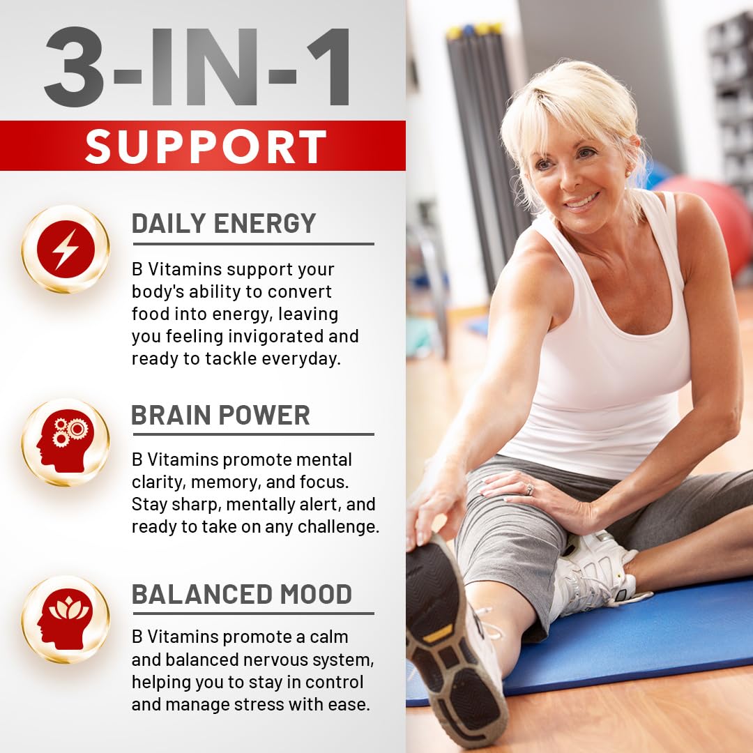 Divine Bounty Super B Complex Vitamins - All B Vitamins Including B12, B1, B2, B3, B5, B6, B7, B9, Folic Acid - Vitamin B Supplement