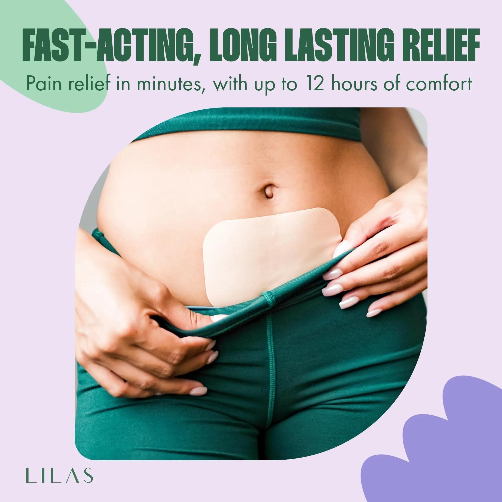 LILAS Period Cramps Pain Relief Patch, 10 Pack | Instant Relief for Menstrual Cramp, PMS, Endometriosis & PCOS | 12-Hour Comfort | Natural & Vegan Topical Patches | Trusted Formula & Upgraded Design LILAS Au supplements
