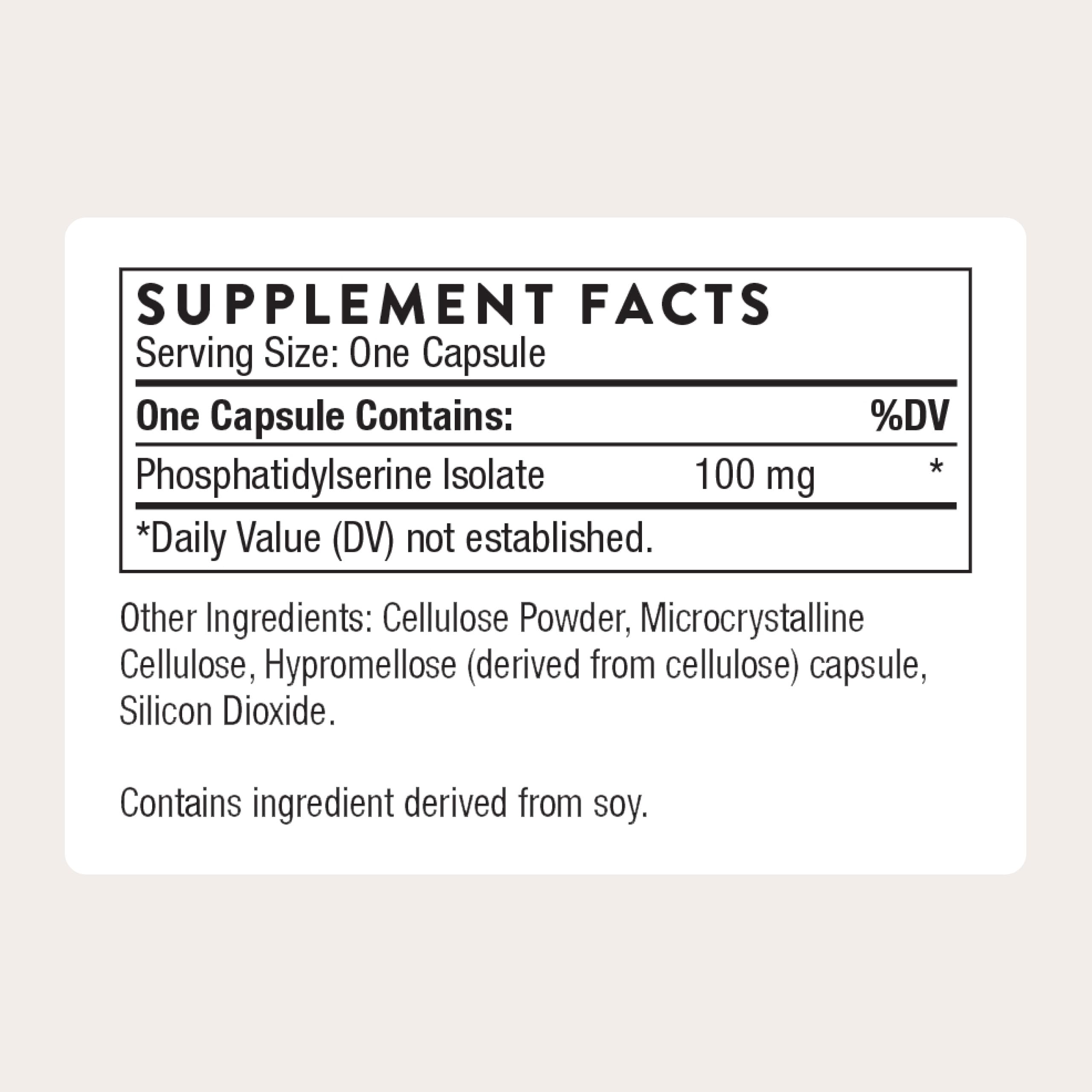 THORNE - Phosphatidylserine - Supports Healthy Brain Function, Memory & Focus - Helps Regulate Cortisol During Stress