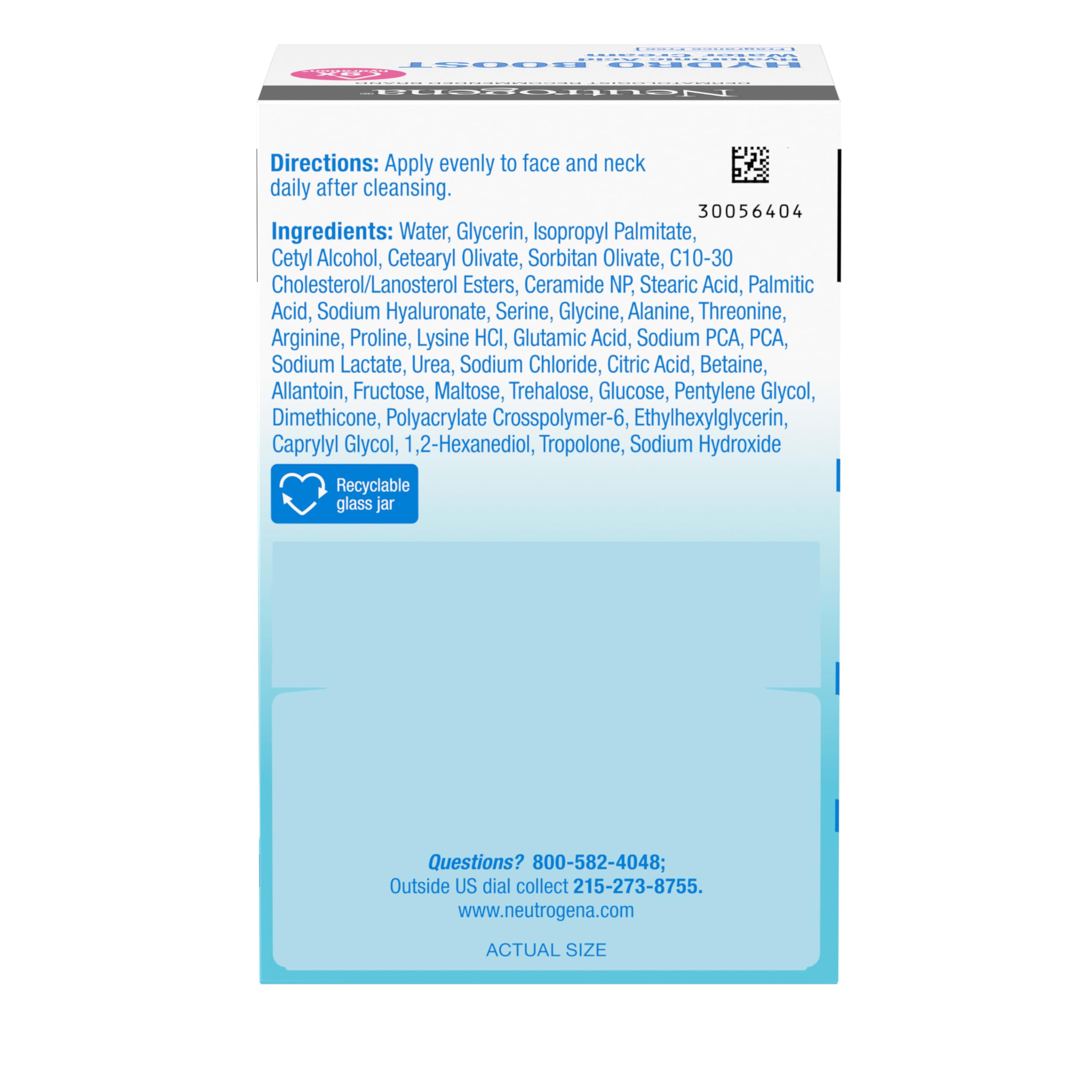 Neutrogena Hydro Boost Water Cream, 72 Hr Hydration for Normal/Extra Dry Skin, Fragrance Free, Face Moisturizer with Hyaluronic Acid, 1.7 oz