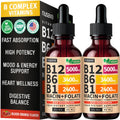 (2 Pack) Vitamin B12 and B6 Liquid Drops, B12 Sublingual Vitamin B Complex - B 12 Vitamin 5000mcg - B12 Methylcobalamin for Energy