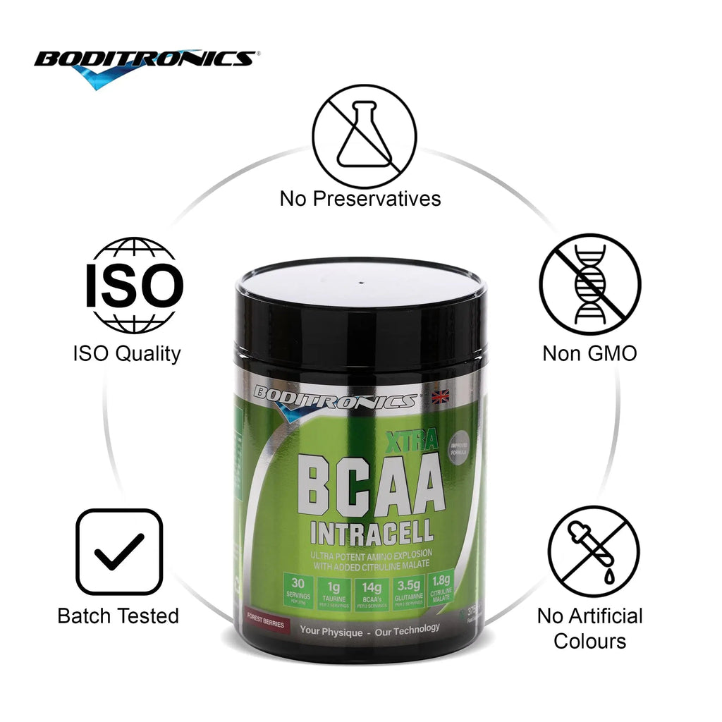 Boditronics BCAA Intracell Xtra Intra Workout Protein Powder, Branched Chain Amino Acid Supplement Boditronics Au supplements