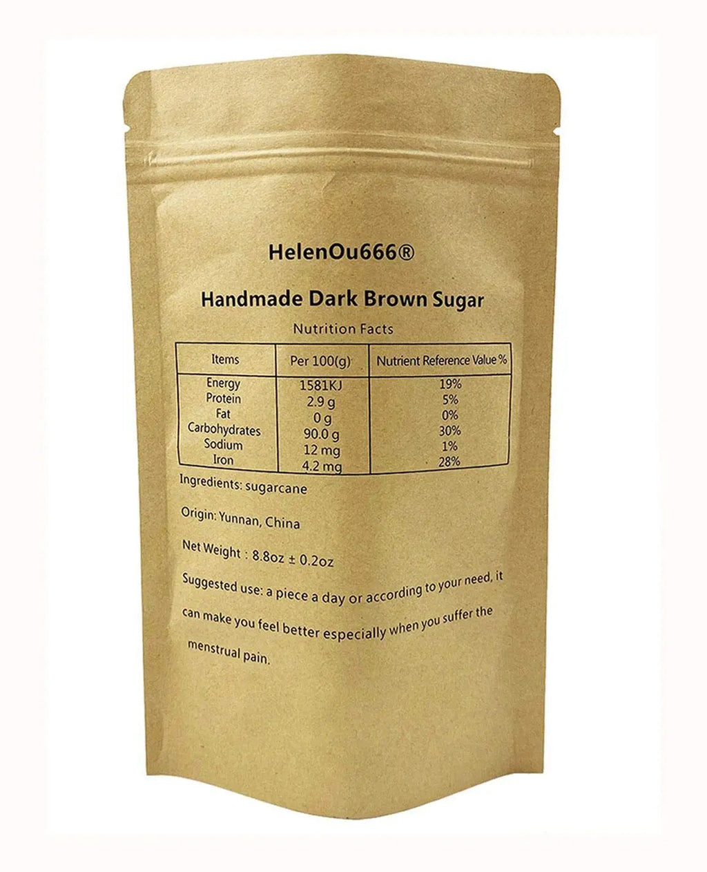 Yunnan specialty: handmade dark brown sugar for relieving the pain during menstrual HELENOU666 Au supplements