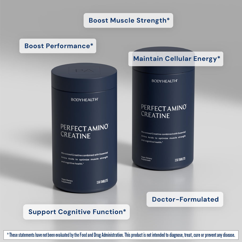 BodyHealth Creatine Monohydrate Tablets – Vegan Pre Workout Supplement with PerfectAmino, BCAAs & EAAs – Keto-Friendly, Muscle Recovery & Energy Support – 5g Creatine Equivalent per Serving BodyHealth Au supplements