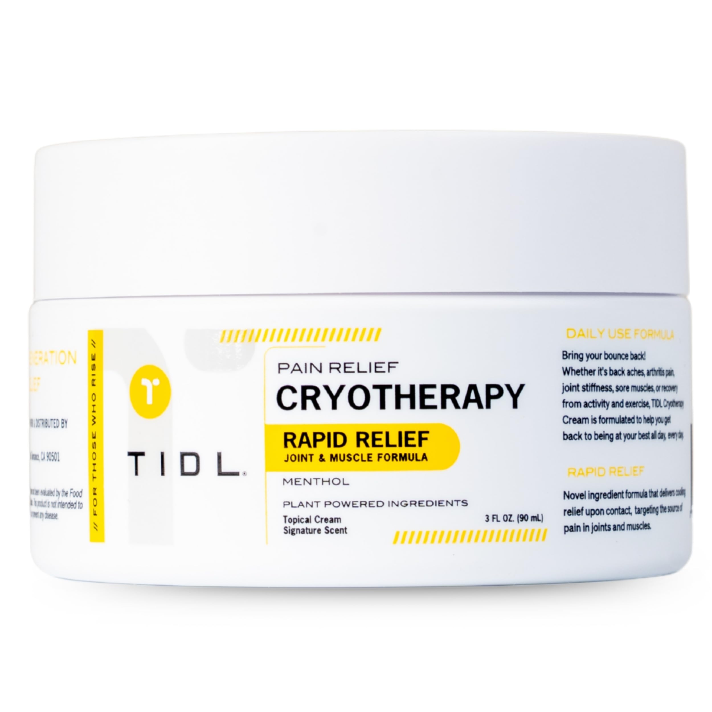TIDL Cryotherapy Pain Relief Cream, 3 Oz, Targeted Neck Pain, Joint & Muscle Pain Relief with Organic, Plant-Based Menthol, Instant Cooling for Sport & Post Workout Full Body Recovery TIDL Au supplements
