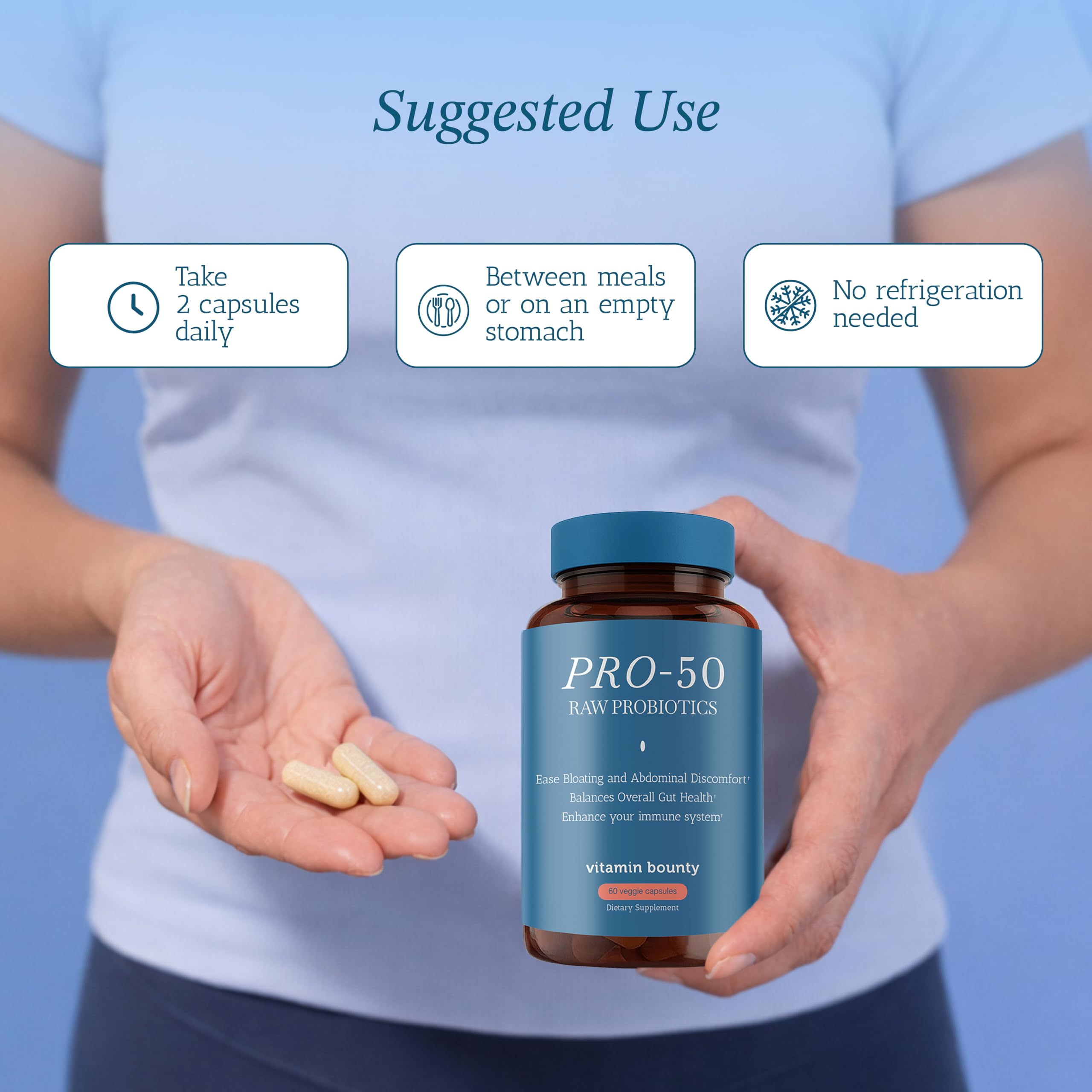 Vitamin Bounty Pro-50 Probiotics 50 Billion CFU for Women & Men - 13 Multi Strain Probiotic + Prebiotic - Digestive Health Supplements for Gut Health Support - Delayed Release Capsules for Men & Women Vitamin Bounty Au supplements