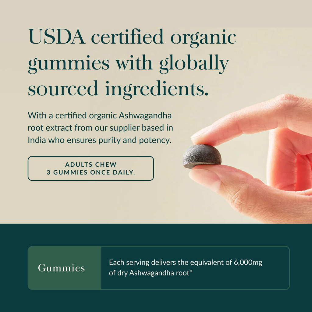 Gaia Herbs Organic Ashwagandha Gummies - Stress Support* - Made with Cinnamon & Ginger - Gluten Free & Vegan - 45 Count (15 Servings) Gaia Herbs Au supplements