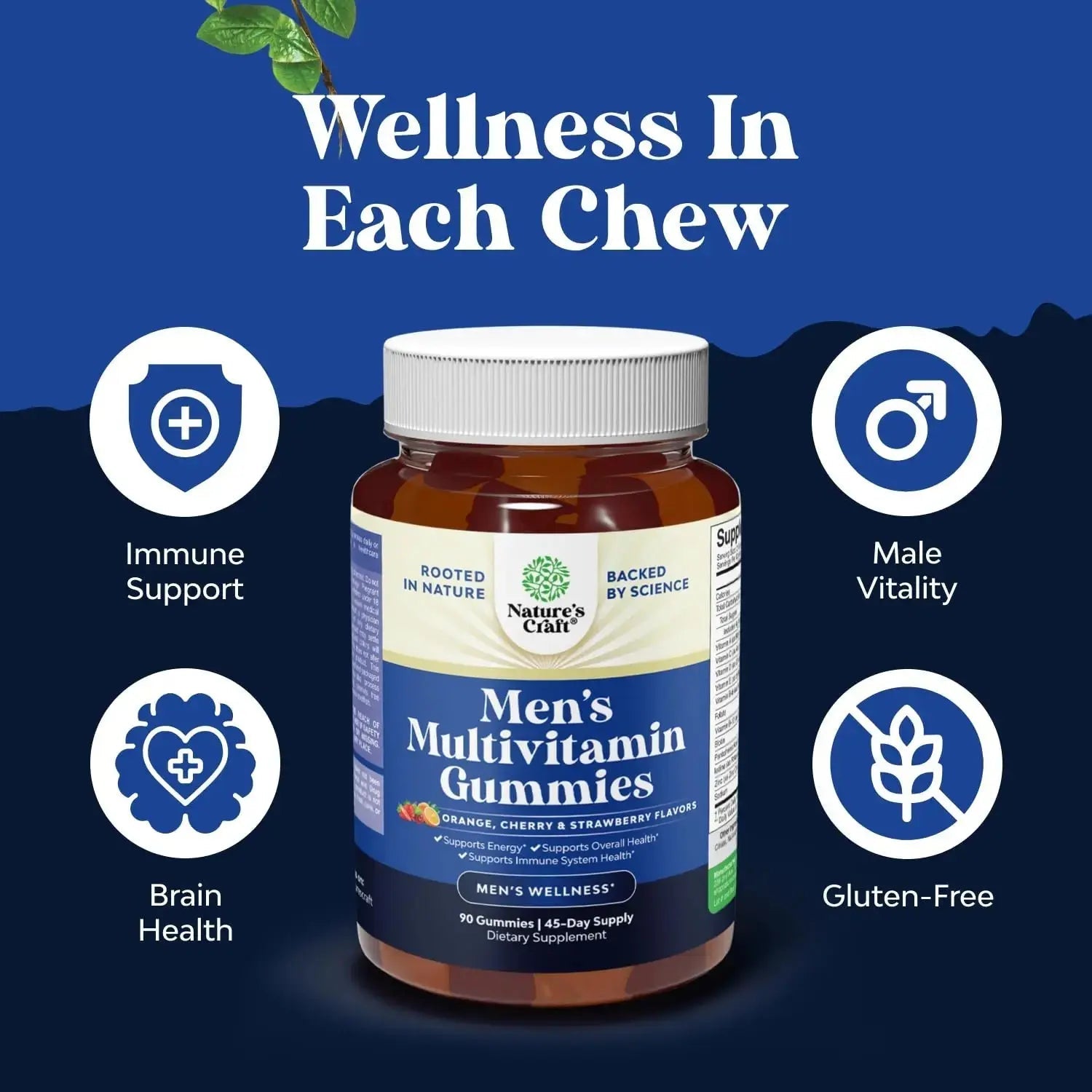 Bundle of Daily Mens Multivitamins Gummies with Zinc and Biotin for Energy and Immunity and Daily Multivitamin for Women Gummies - Gummy Vitamins for Health and Wellness Natures Craft Au supplements