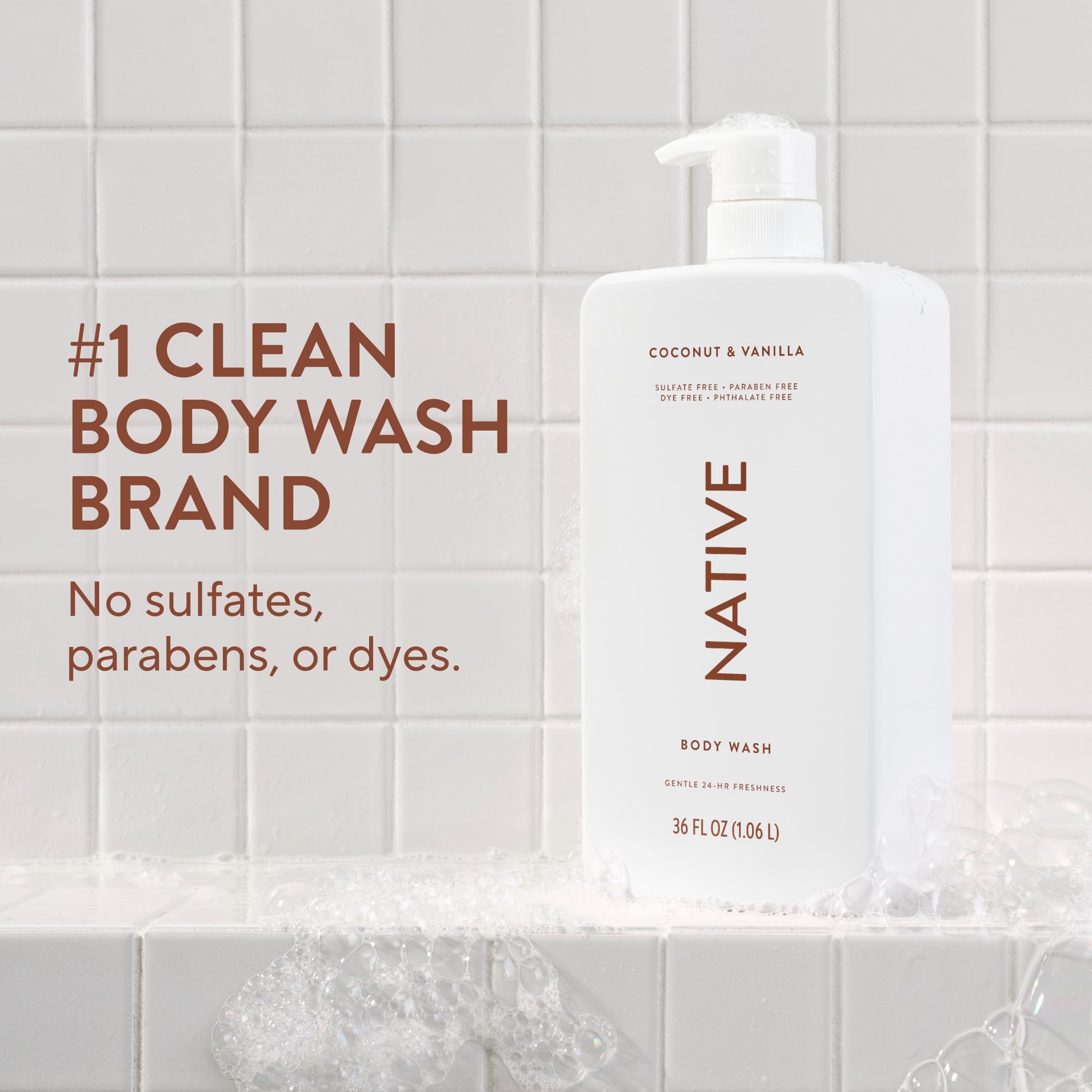 Native Sulfate Free Body Wash Contains Naturally Derived Ingredients | for Women & Men