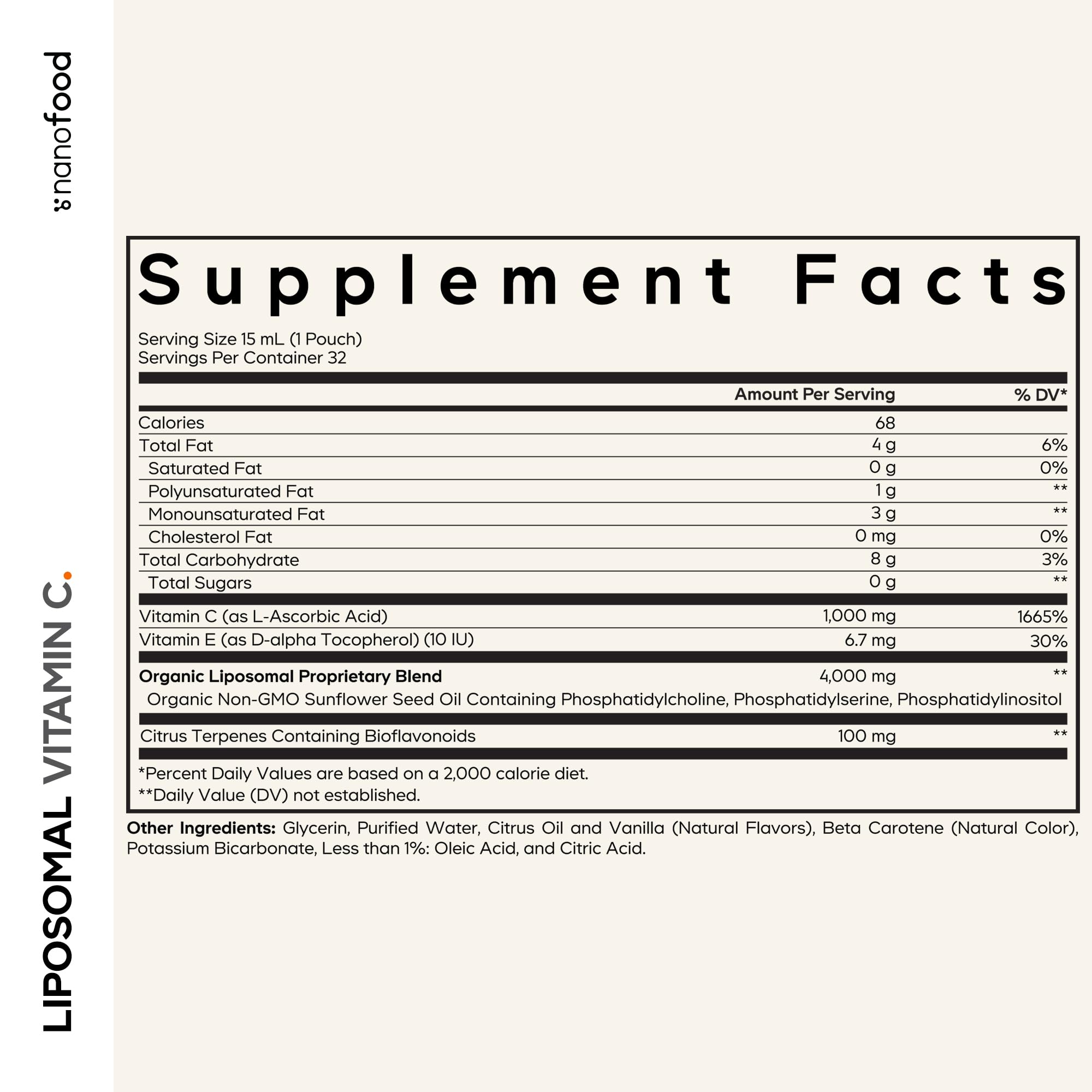 Codeage Liposomal Vitamin C Liquid 1000mg Vitamin C, 4000mg Essential Phospholipids, Supplement For Daily Immune Support, Liposomes For Absorption, Citrus Bioflavonoids, Vitamin E, Non-GMO, 32 Pouches Codeage Au supplements