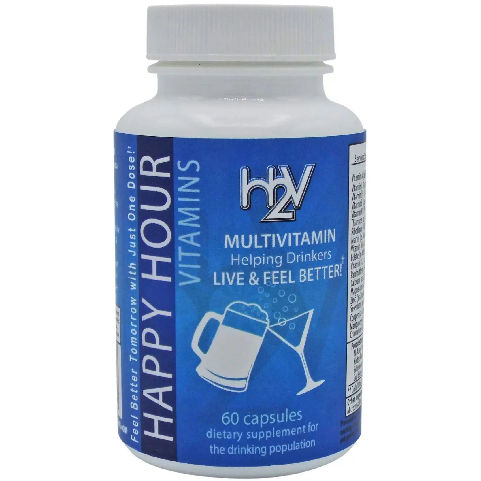Happy Hour Vitamins Bottle - Multivitamin Formulated for Better Mornings – Live & Feel Better with Milk Thistle, Prickly Pear Cactus Happy Hour Vitamins Au supplements