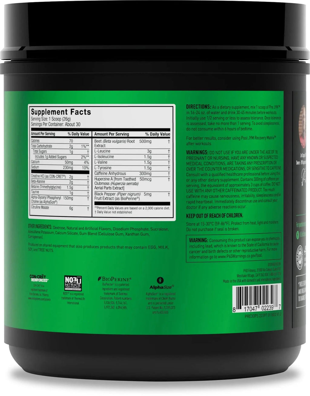 PRE JYM 30 Servings - Pineapple Strawberry JYM Supplement Science Au supplements