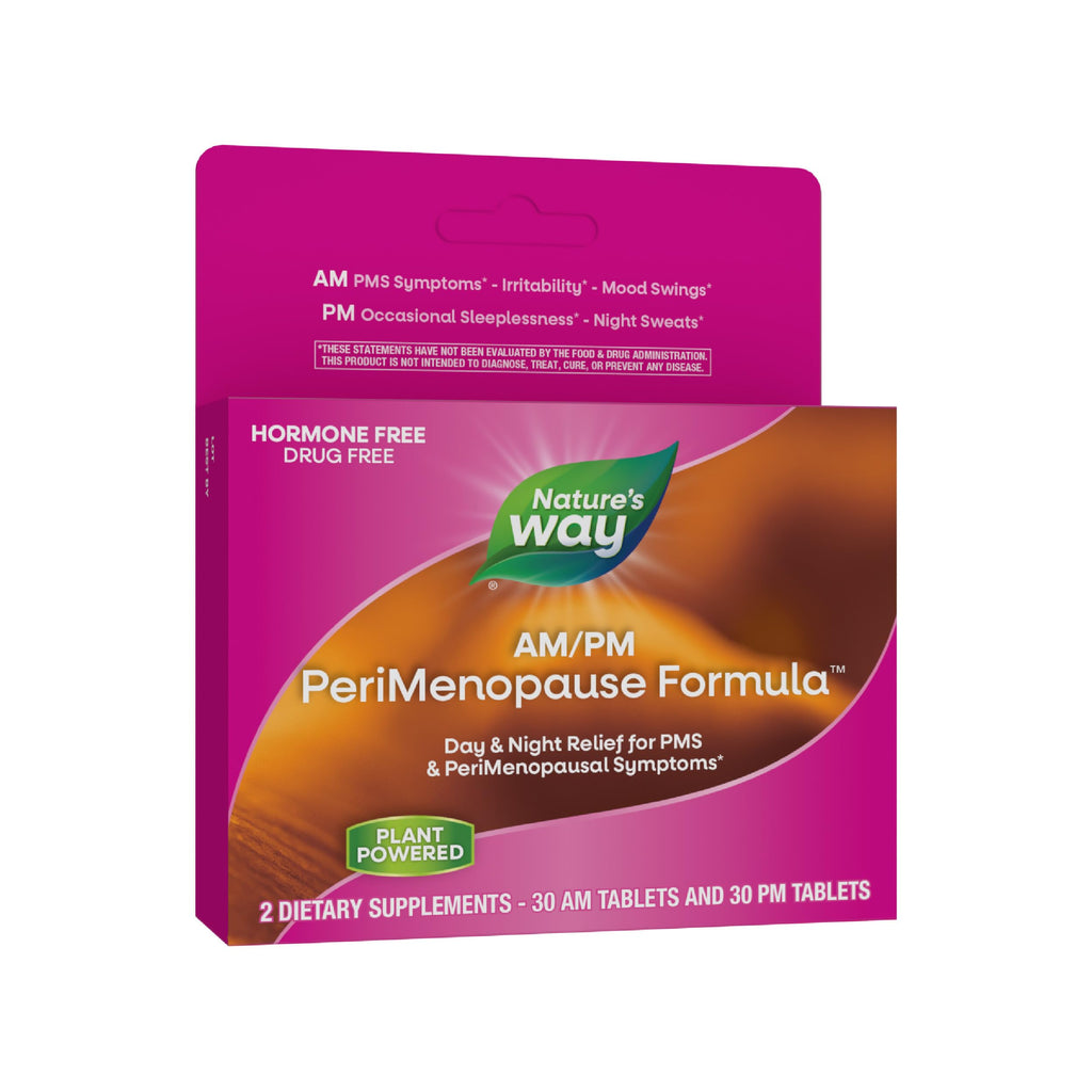 Nature's Way AM/PM PeriMenopause Formula, Perimenopause and PMS Symptom Support*, Hormone-Free, Hot Flashes*, PMS Symptoms*, Restful Sleep*, 30 AM & 30 PM Tablets Nature's Way Au supplements