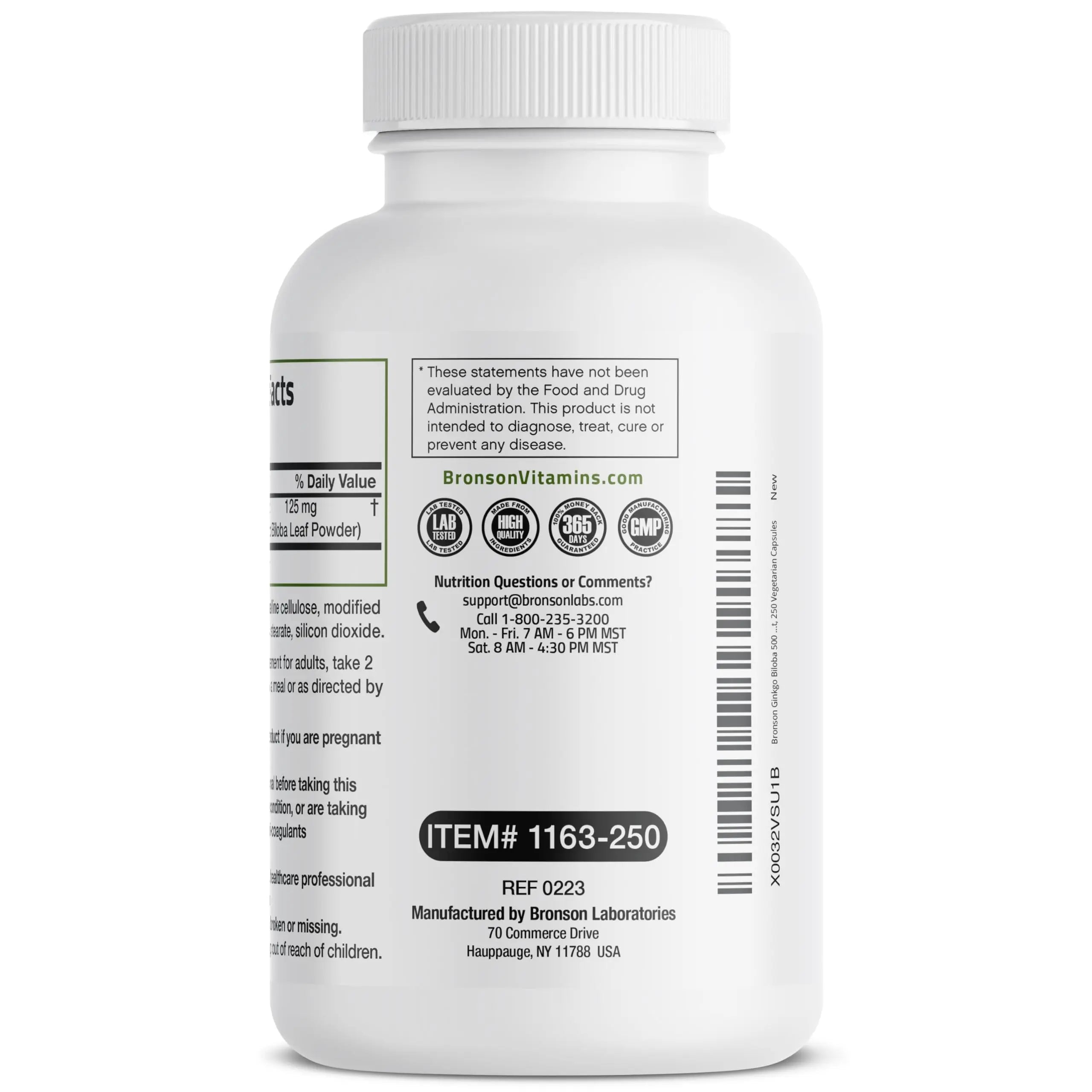 Bronson Ginkgo Biloba Extra Strength 125mg (4:1 Extract) Equivalent to 500mg Bronson Au supplements