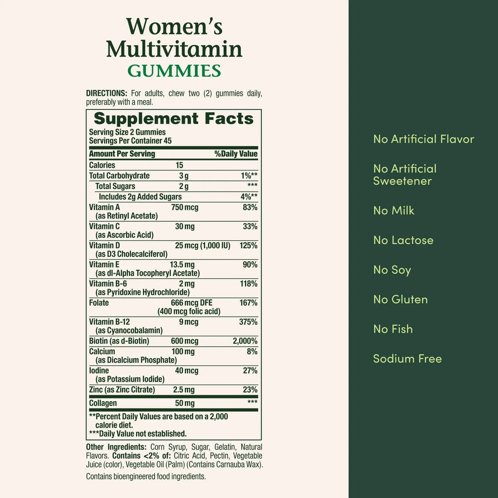 Nature's Bounty Women Multivitamin Gummies, Vitamin Supplements for Adults, General Health, Supports Immune and Bone Health, Nature's Bounty Au supplements