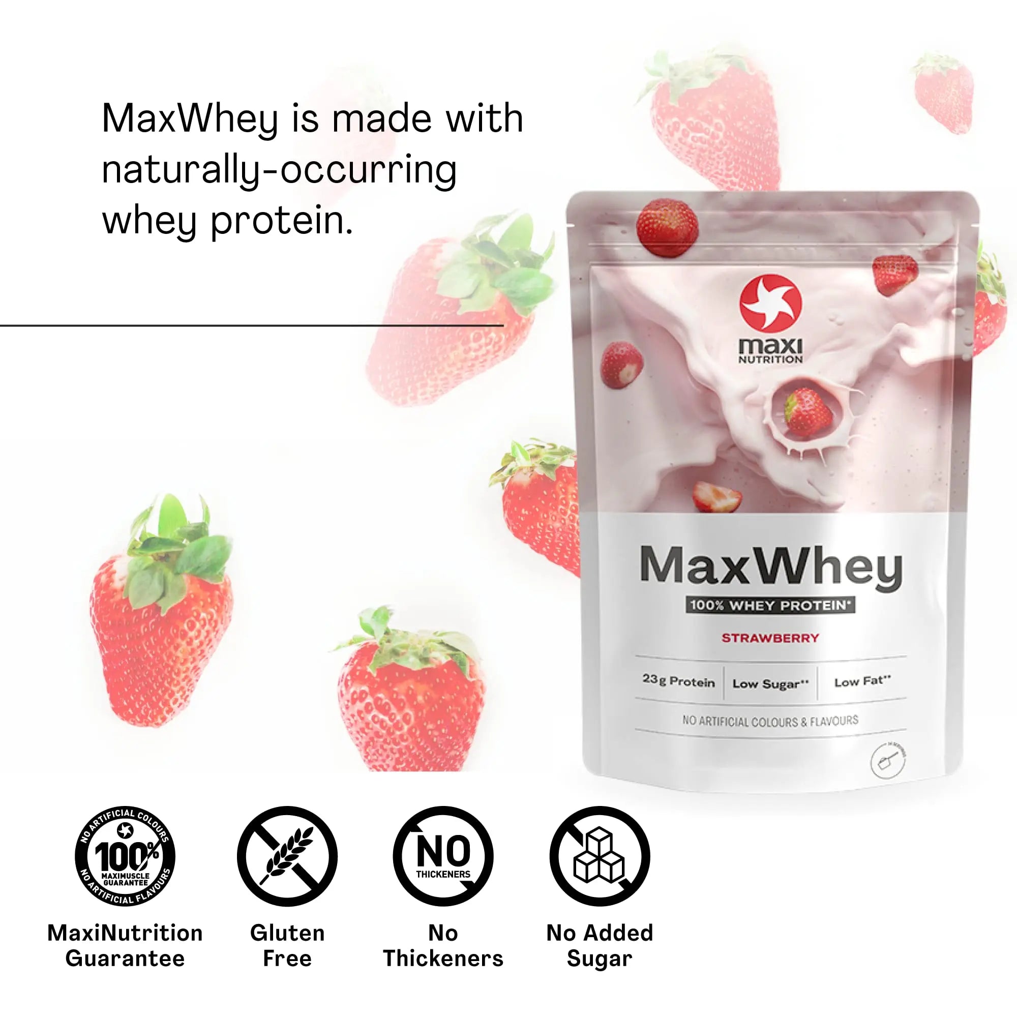 MaxiNutrition - MaxWhey - Whey Protein Powder Strawberry - Low-Fat - Low Sugar MaxiNutrition Au supplements
