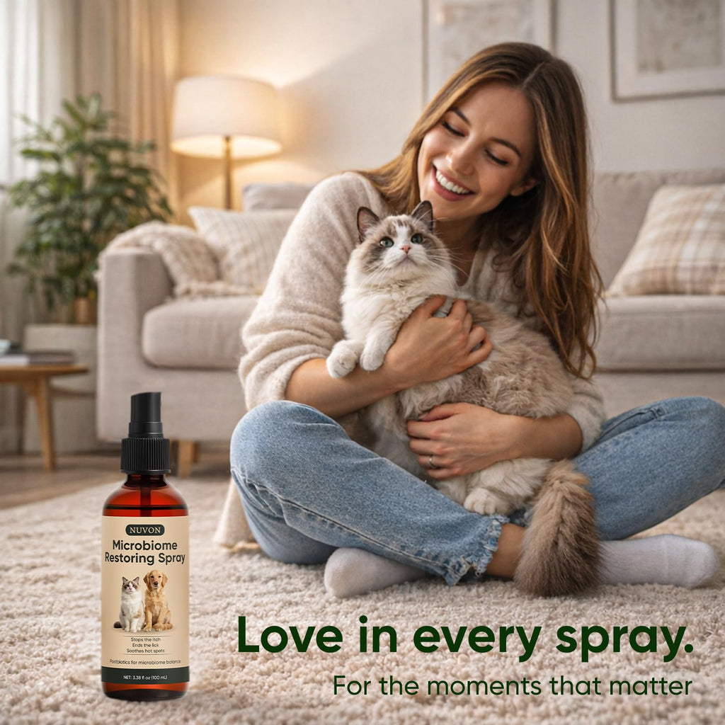Wanciment NUVON Postbiotic Spray - Hot Spot Treatment for Dogs & Cats - Helps Alleviate Sensitive Skin, Scratching, and Licking of Coat - 3.38 fl oz Wanciment Au supplements