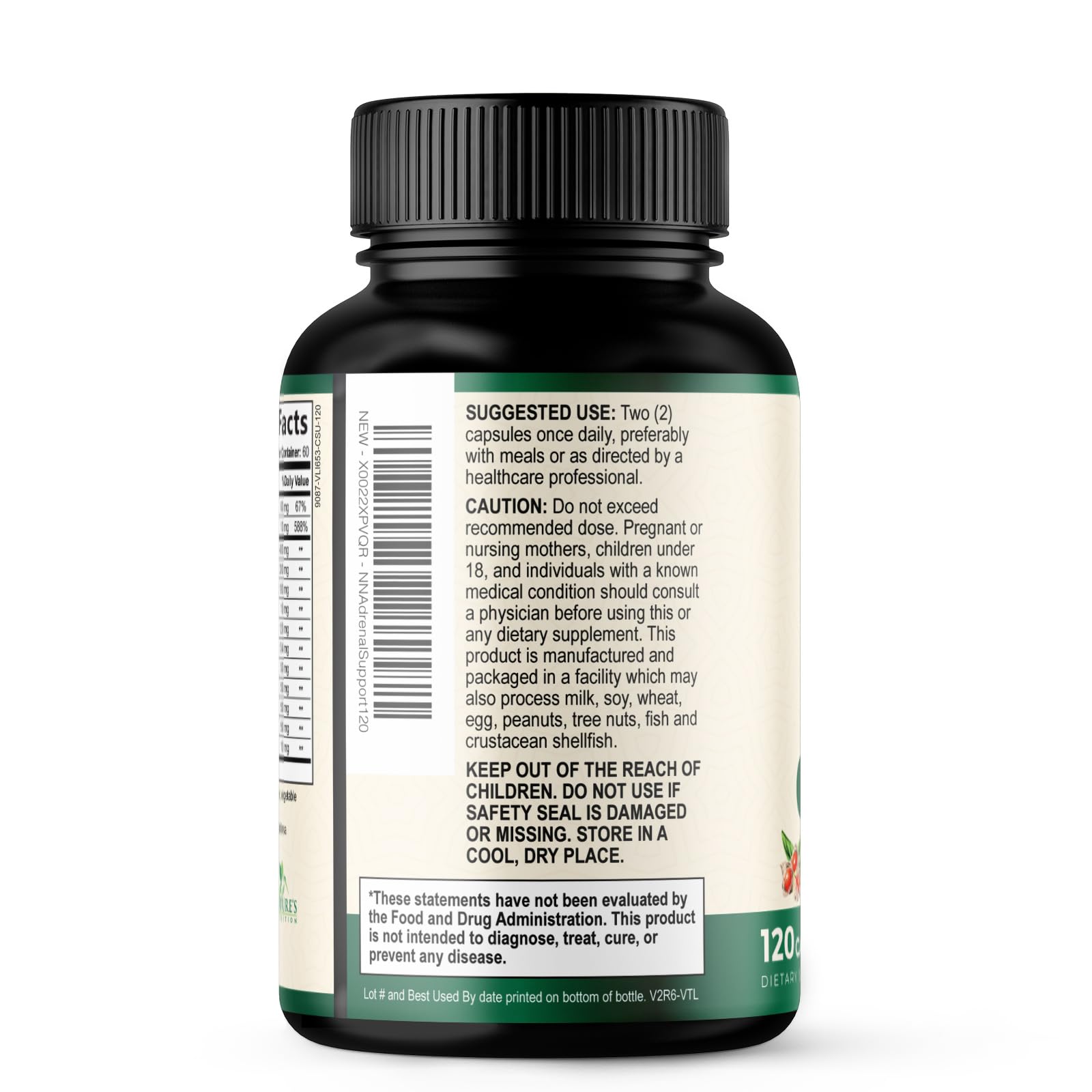 Nature's Nutrition Adrenal Support Supplements Cortex Complex, Best Energy Supplement, Supports Health & Energy Levels, Daily Ashwagandha for Women & Men, Supports Immune System, 120 Capsules Nature's Nutrition Au supplements