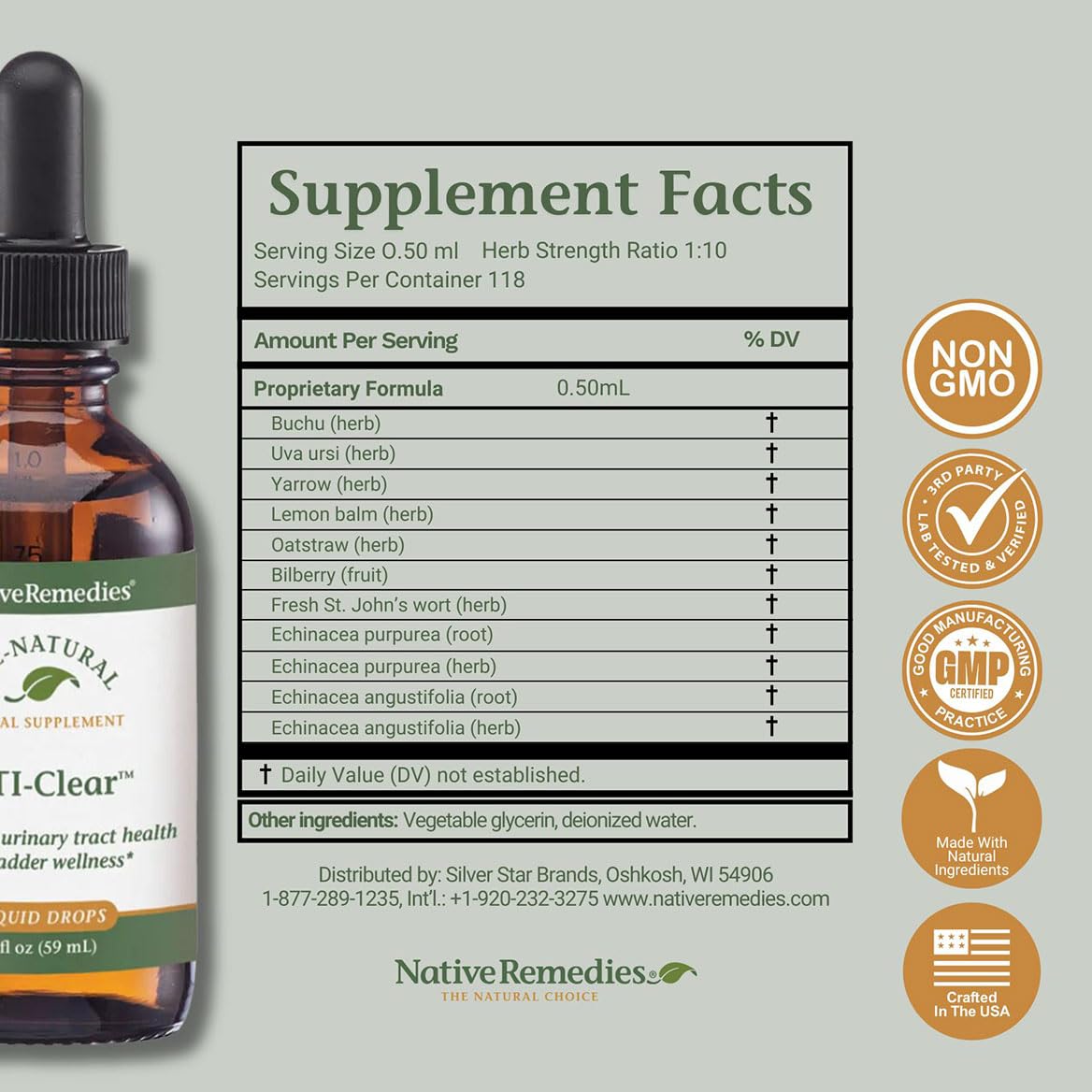 Native Remedies UTI-Clear for Urinary Tract and Bladder Health, 59 ml Native Remedies Au supplements
