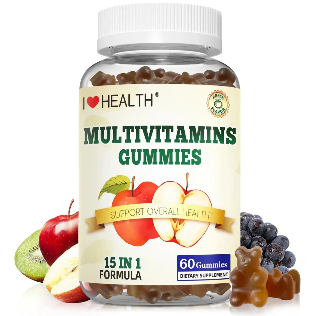 I LOVE HEALTH® 15-in-1 Multivitamin Gummies for Adults & Kids - Enhanced Formula with Vitamin A, C, D3, E, B12, Zinc, Magnesium & More I LOVE HEALTH Au supplements