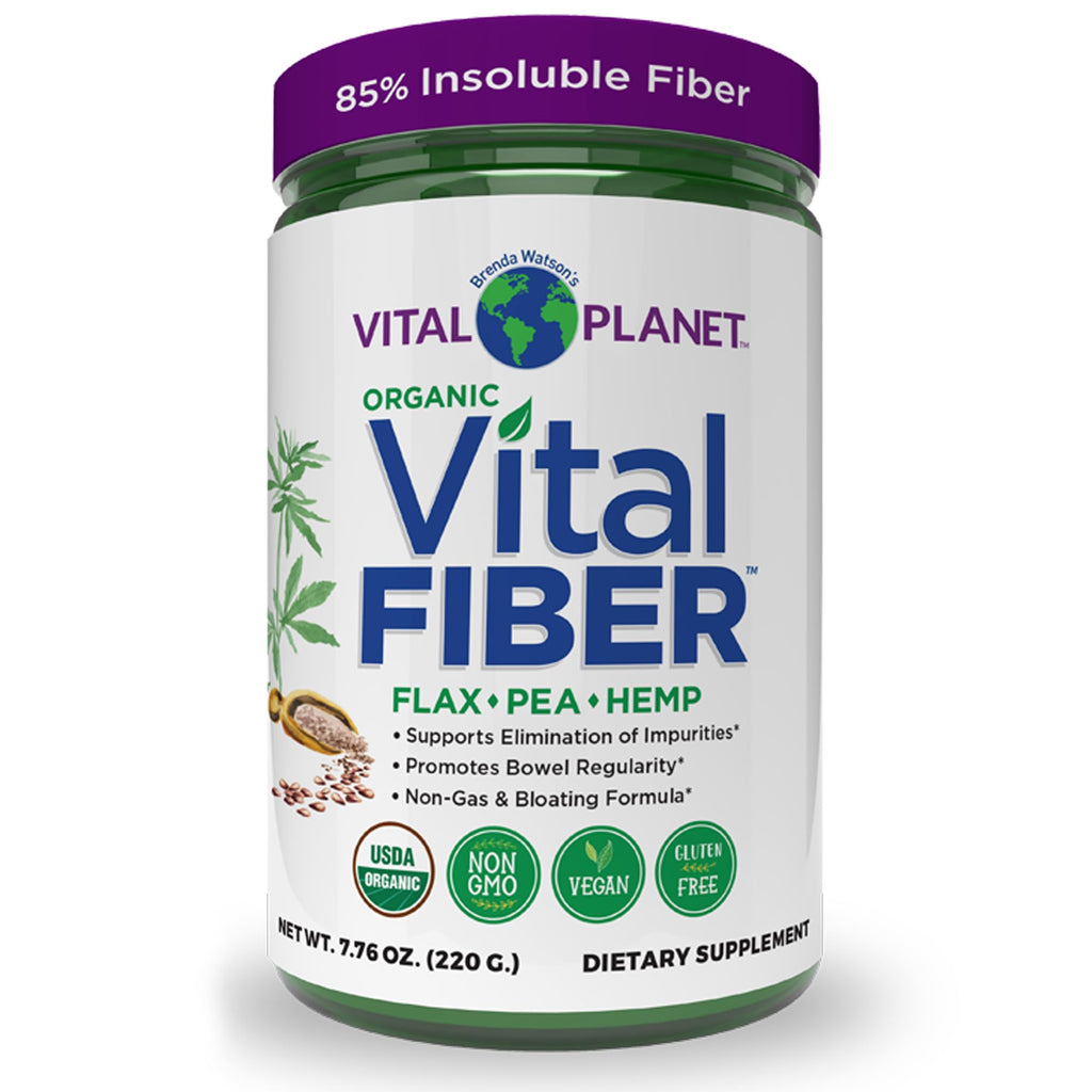 Vital Planet - Vital Fiber Powder, Soluble and Insoluble Fiber Supplement with Flax, Pea and Hemp, Organic Daily Dietary Supplement Supports