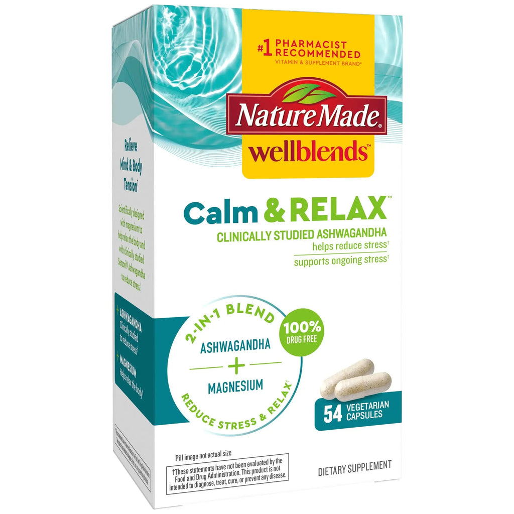 Nature Made Wellblends Calm & Relax, Ashwagandha 125 mg, Magnesium 300 mg Nature Made Au supplements
